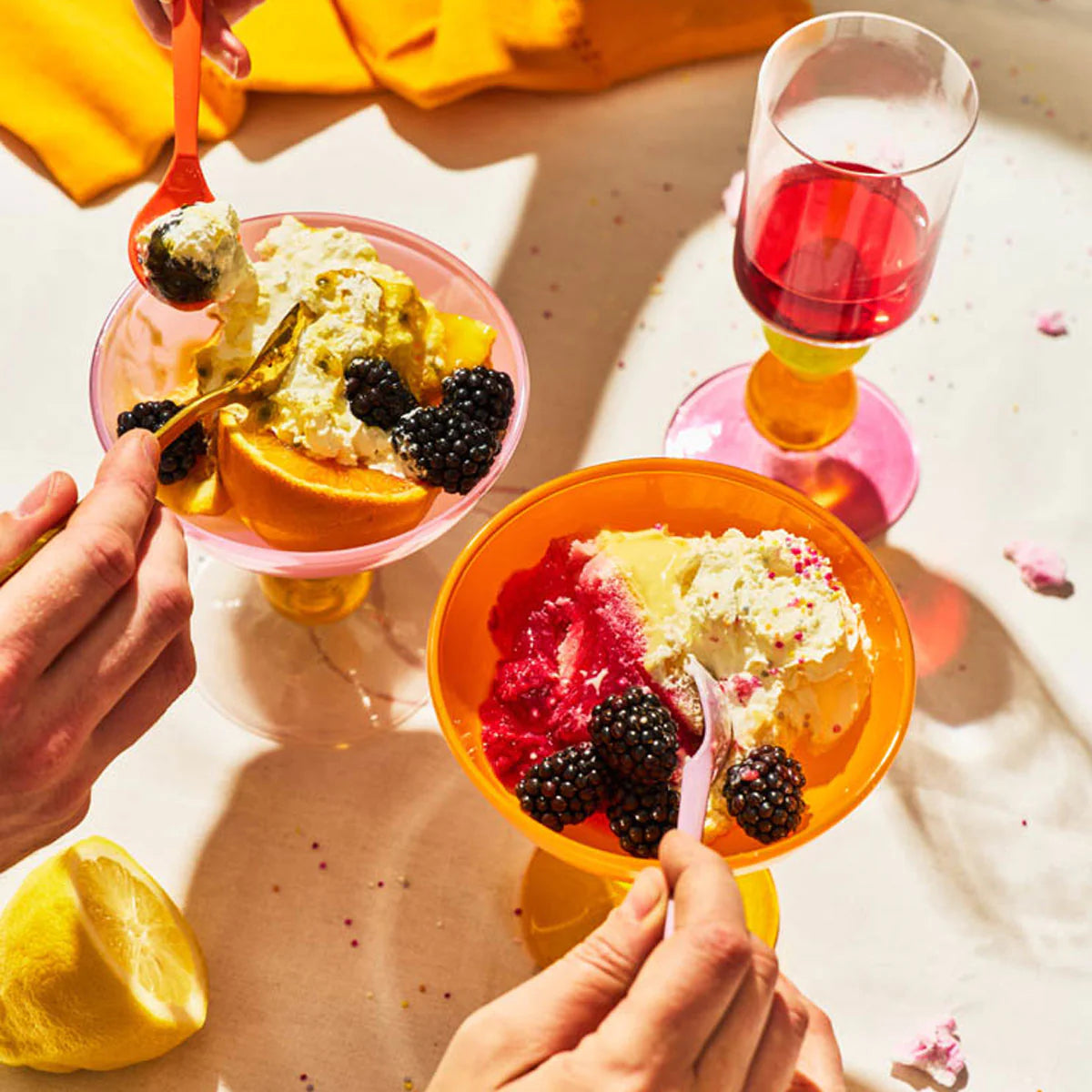 Handblown Ice Cream Coupe by Gather Glass