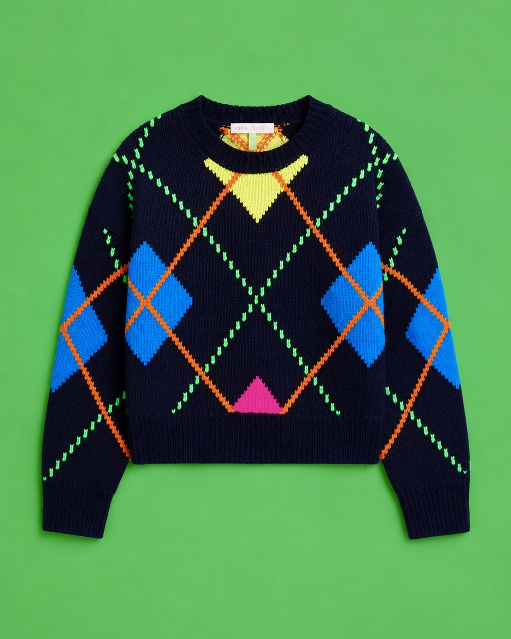 Argyle Knitted Jumper by Mira Mikati
