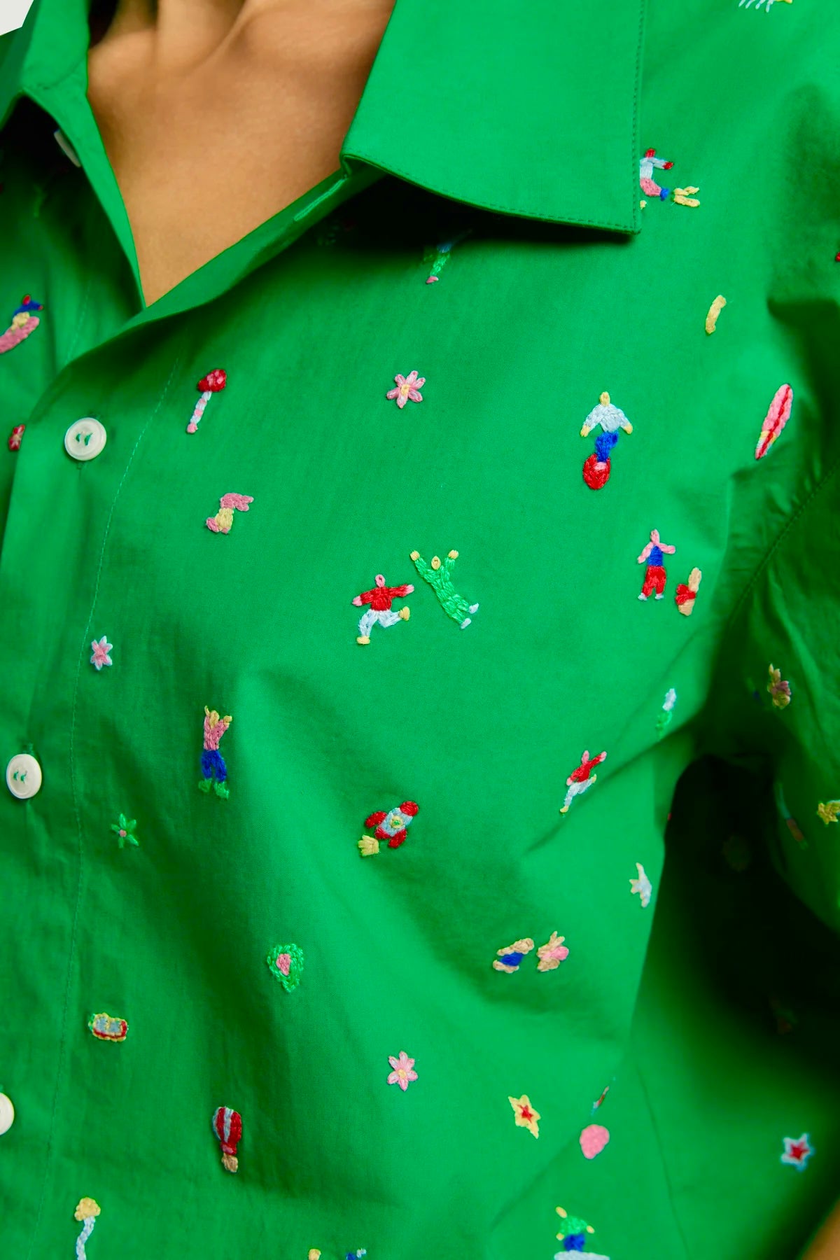 Hand Embroidered Party Shirt by Mira Mikati