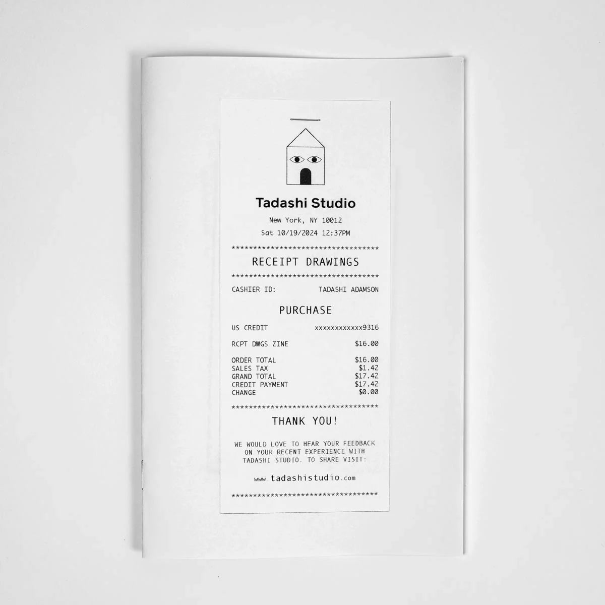 Receipt Zine by Tadashi Adamson - Tadashi Studio