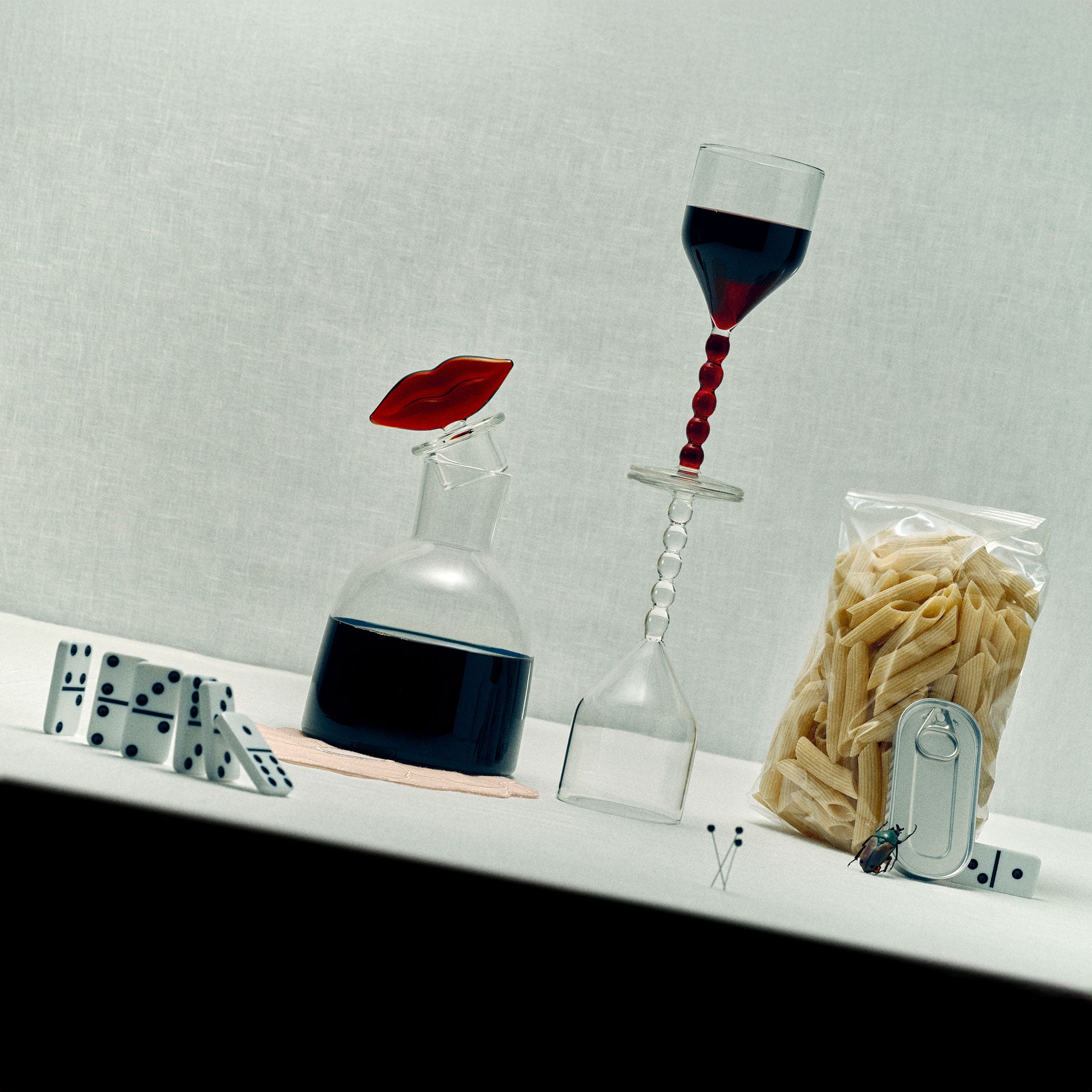 Bisous Carafe and Napkins