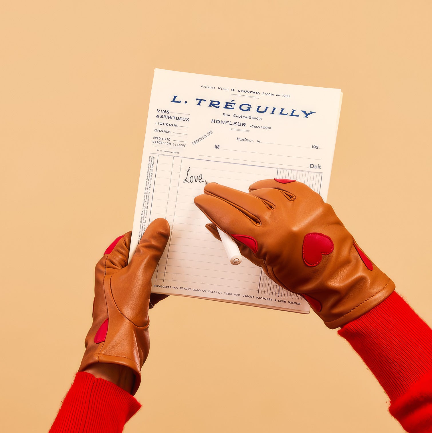 Heart Leather Gloves