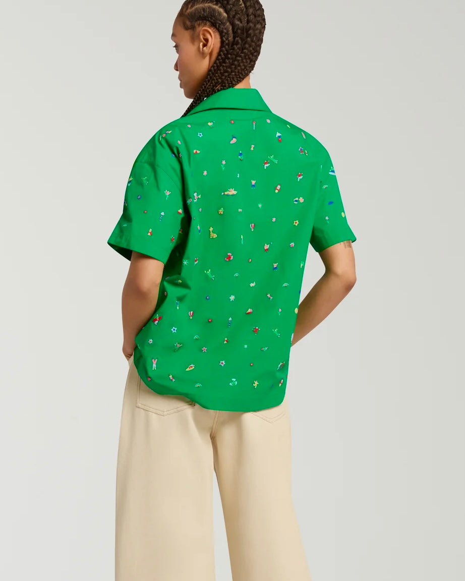 Hand Embroidered Party Shirt by Mira Mikati