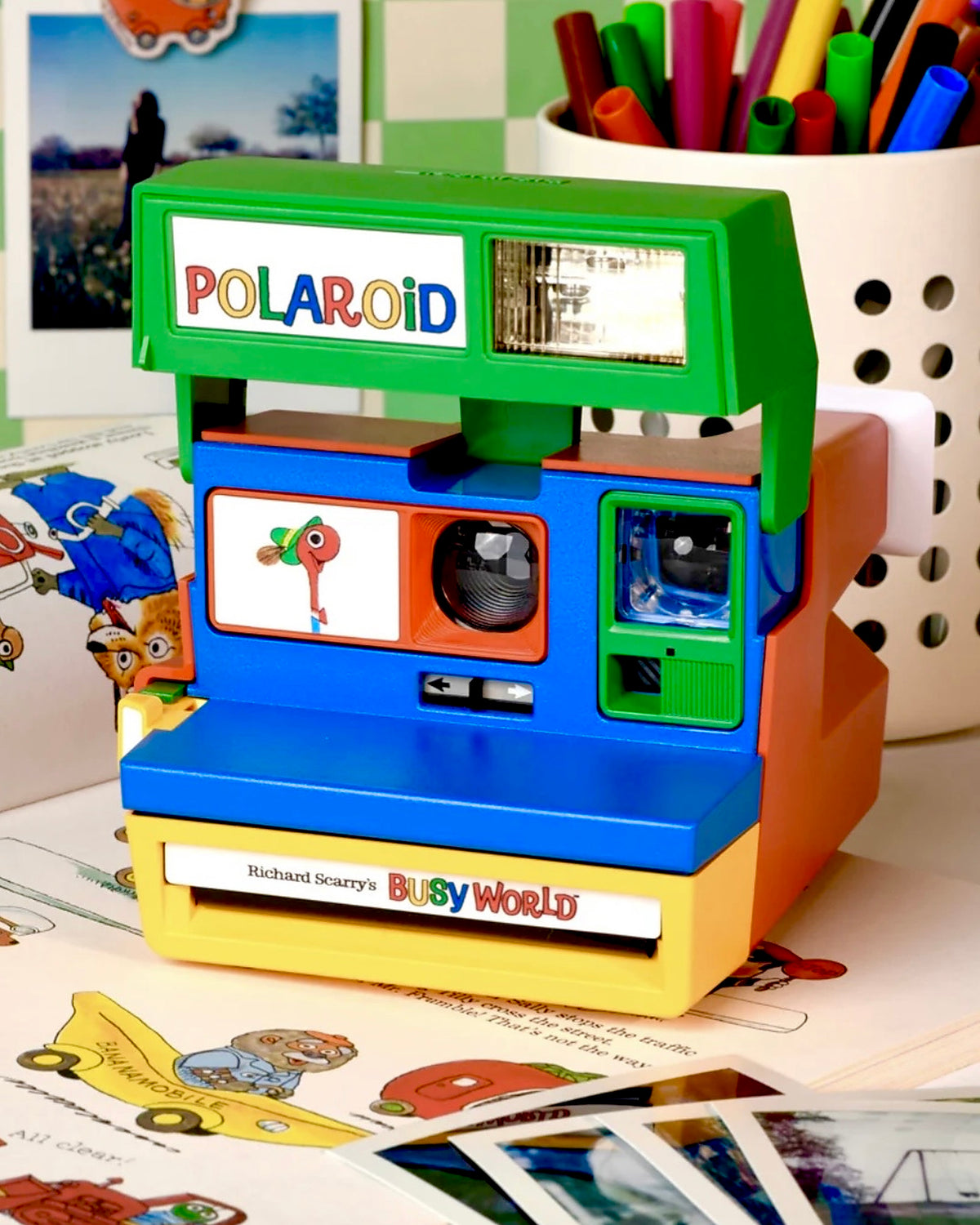 Busy World Polaroid Camera by Retrospekt