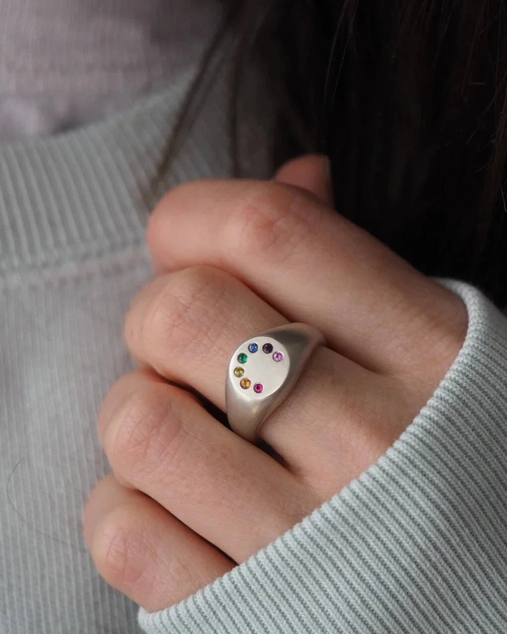 Rainbow Signet Ring by RockCakes
