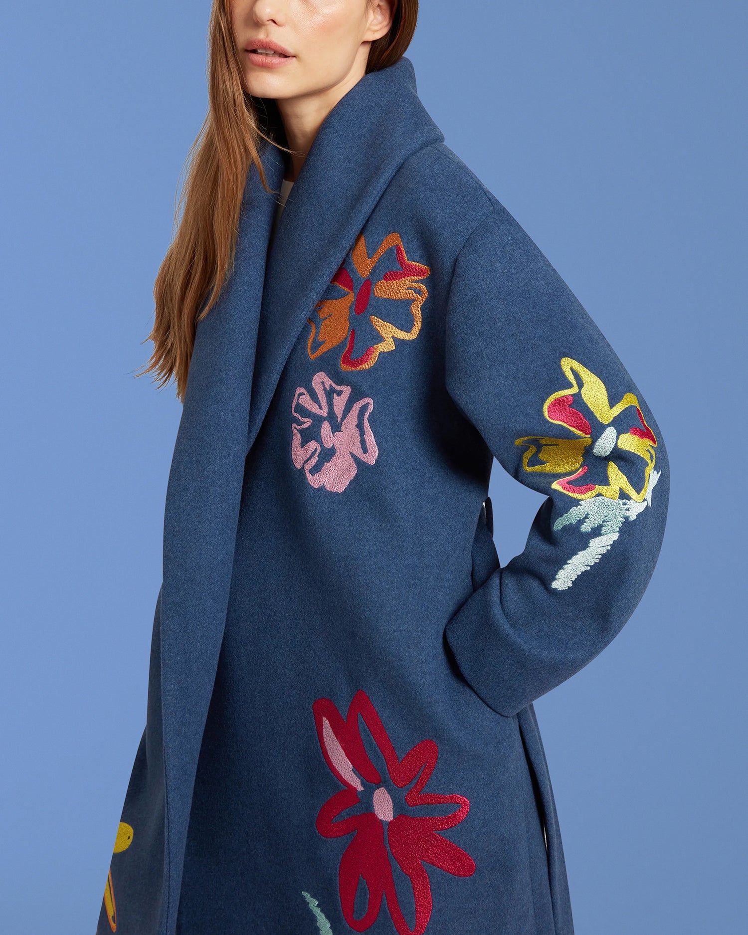 Embroidered Flower Coat