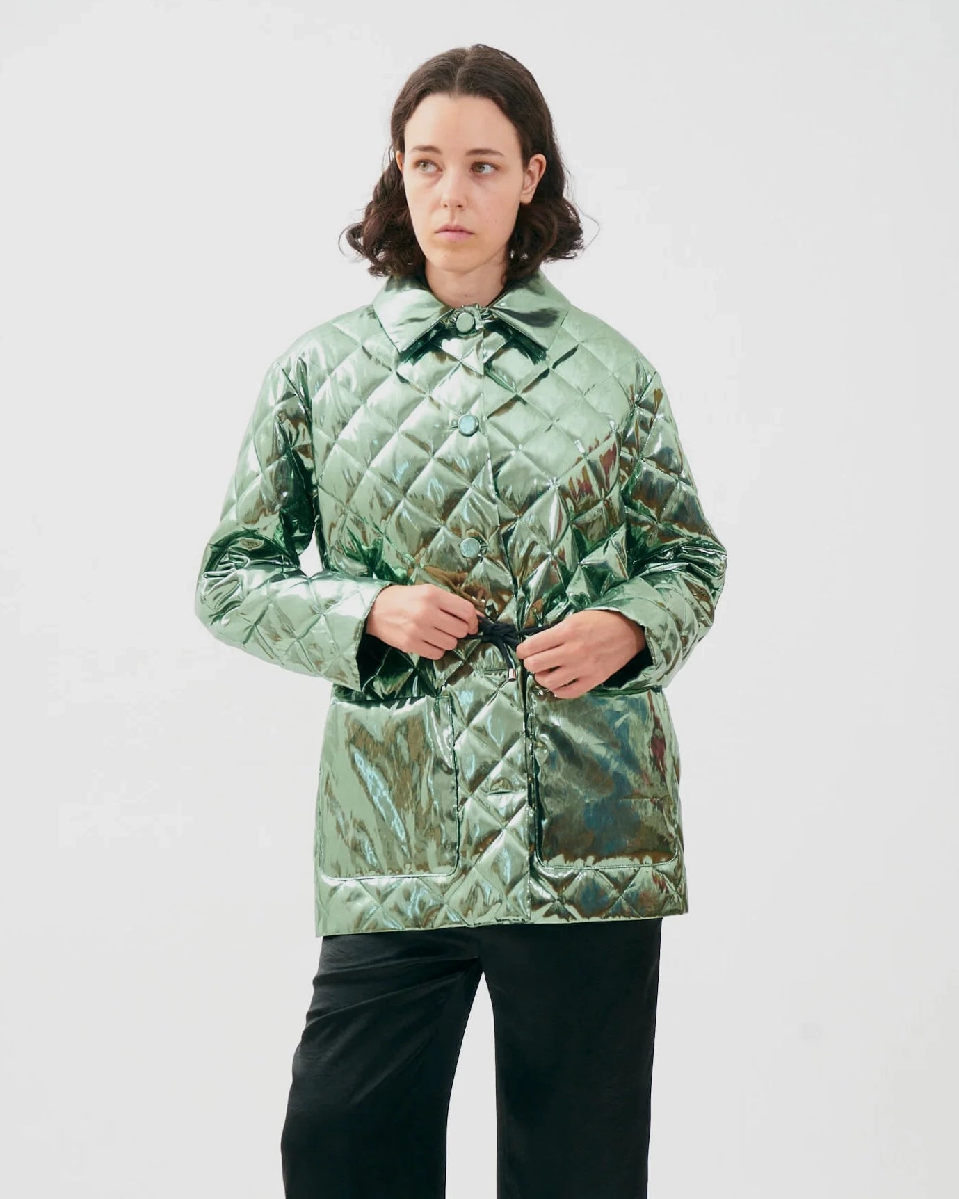 Lamè quilted jacket