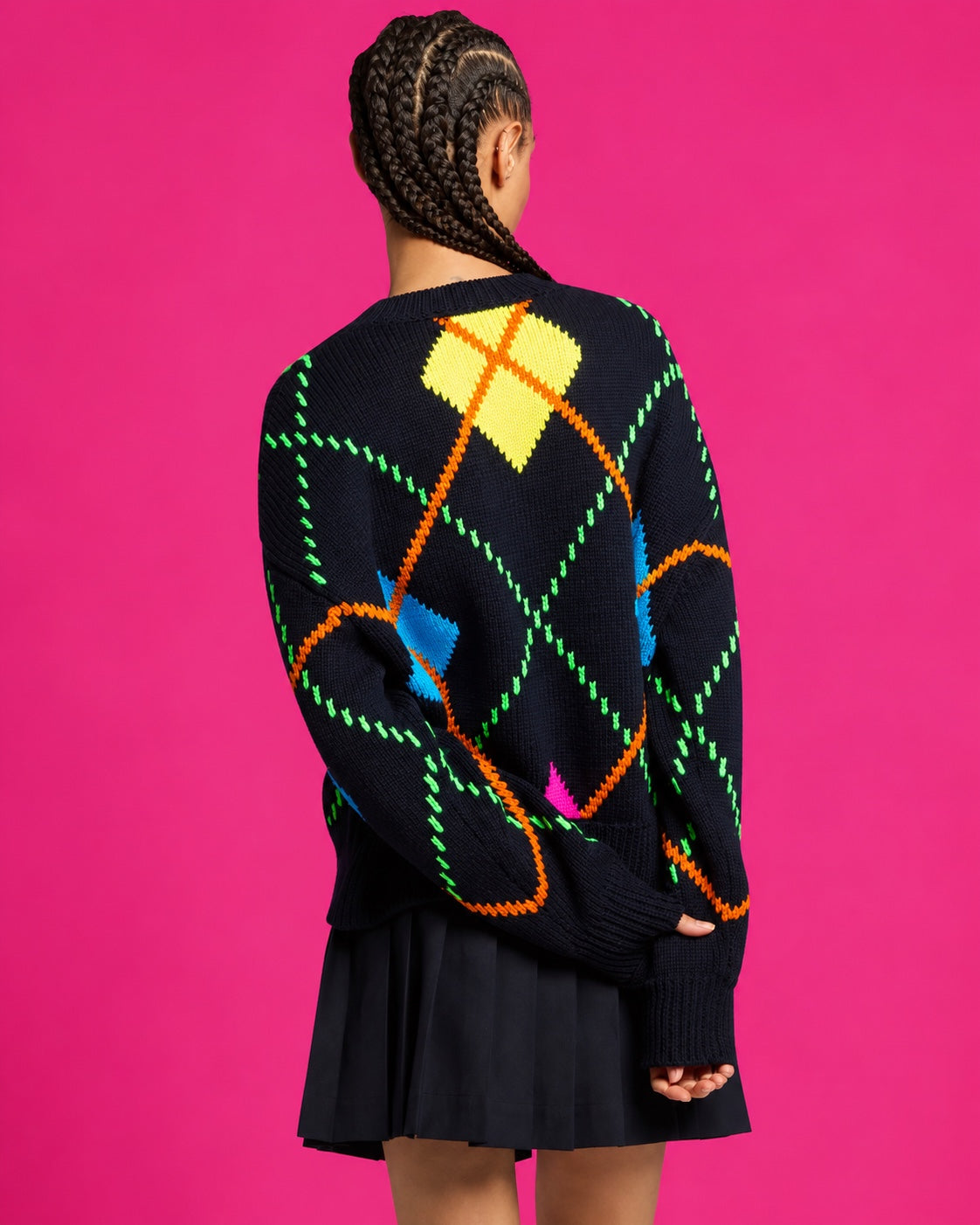 Argyle Knitted Jumper by Mira Mikati