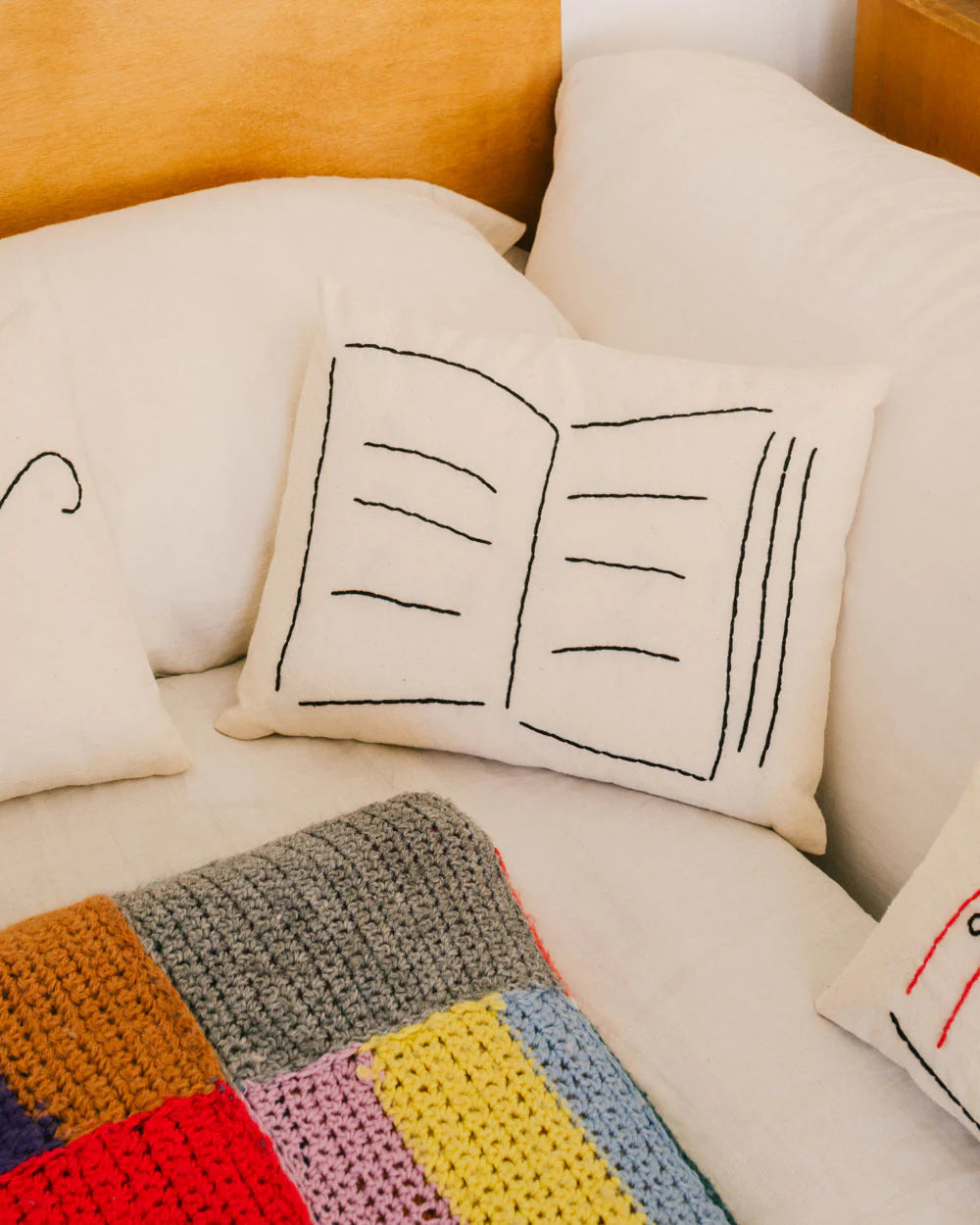 Embroidered Cushions by Œuvres Sensibles