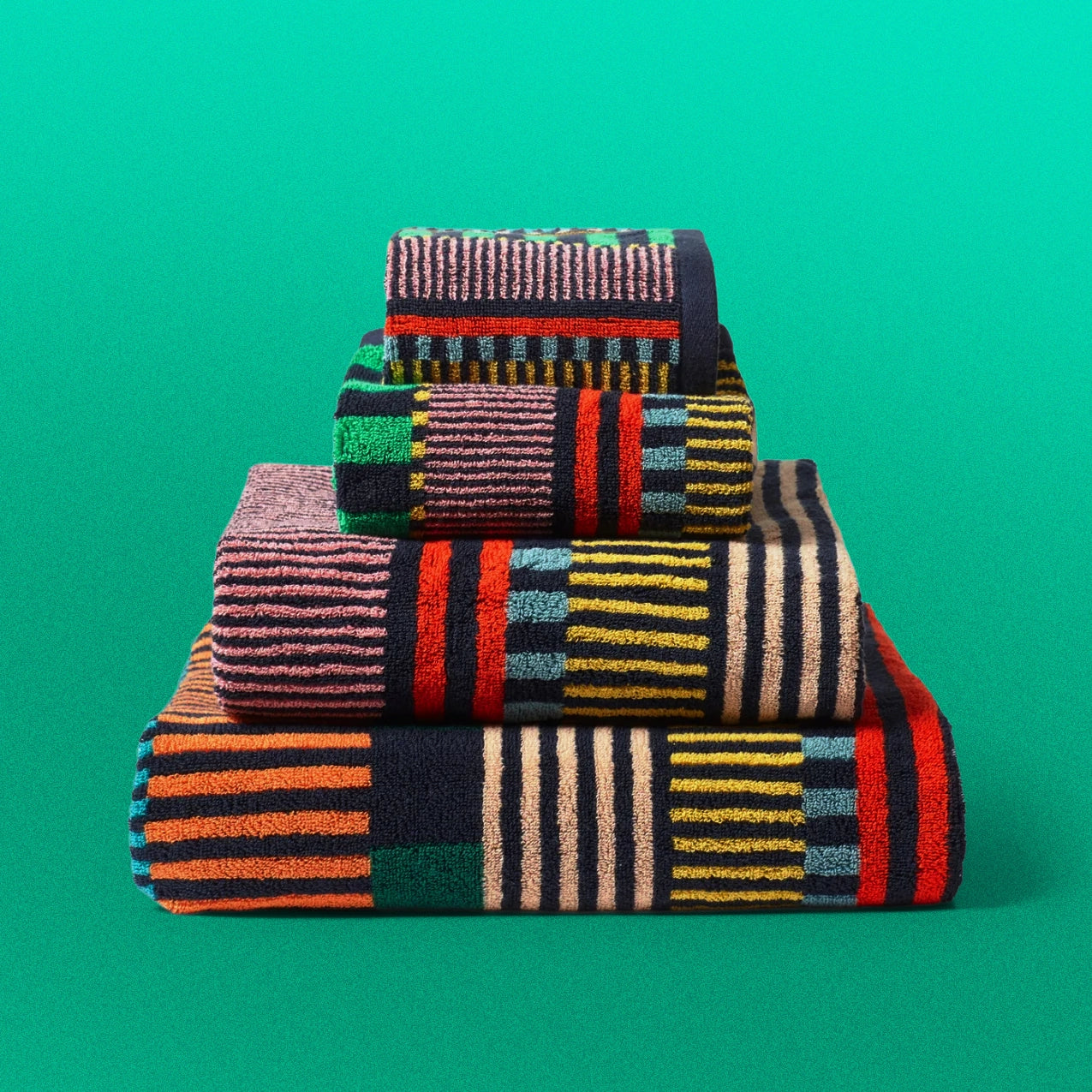 Multi stripe towels