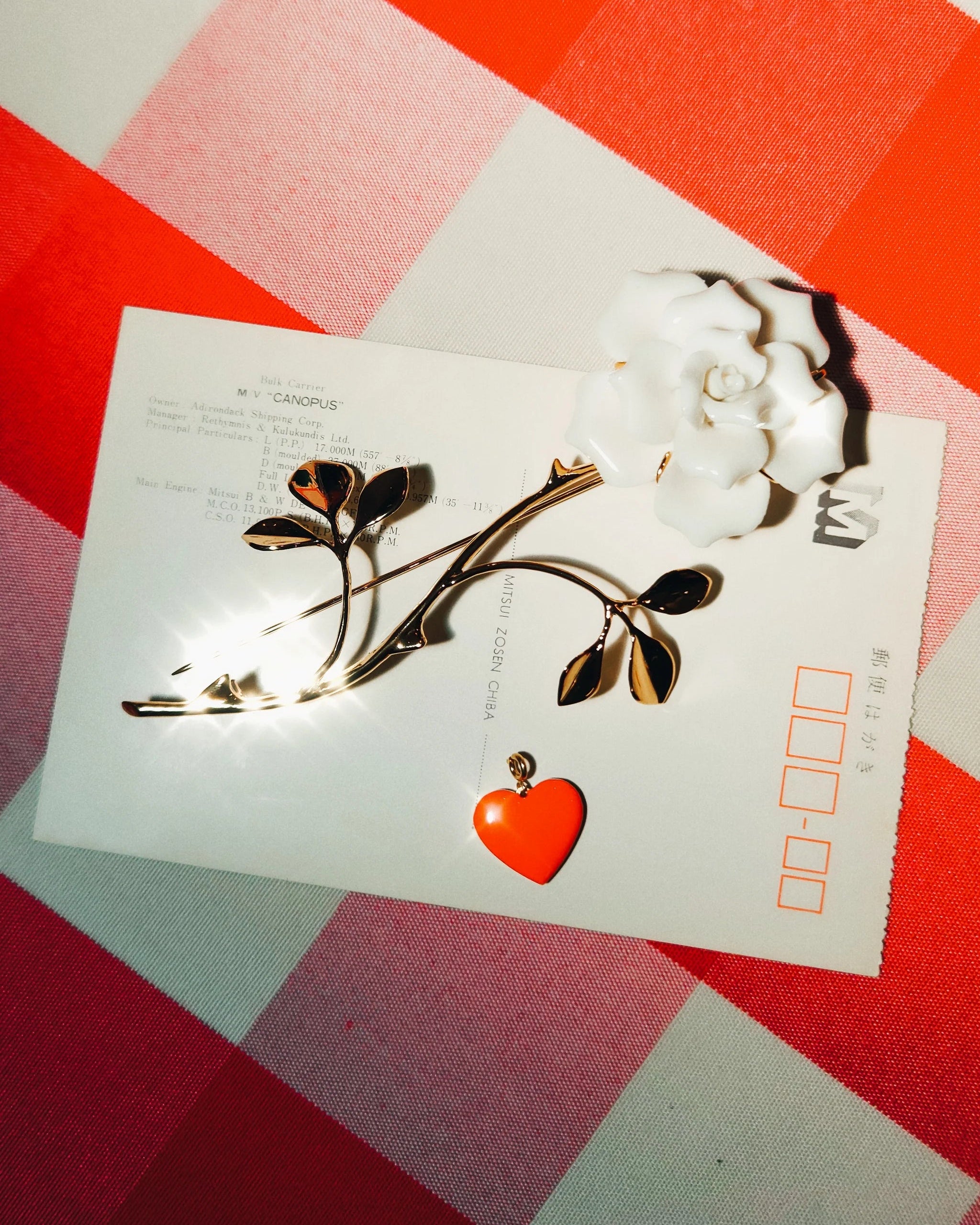 Porcelain Rose Stem Brooch & Earrings by Andres Gallardo - Matter Matters
