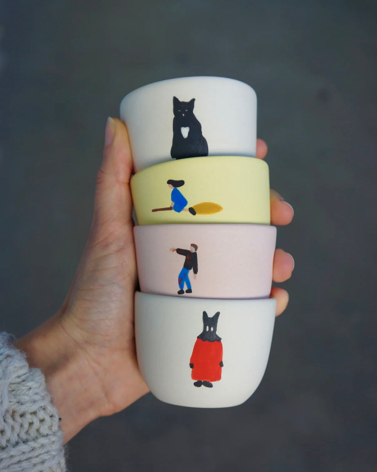 Spooky Hand-Painted Cups by Top Top