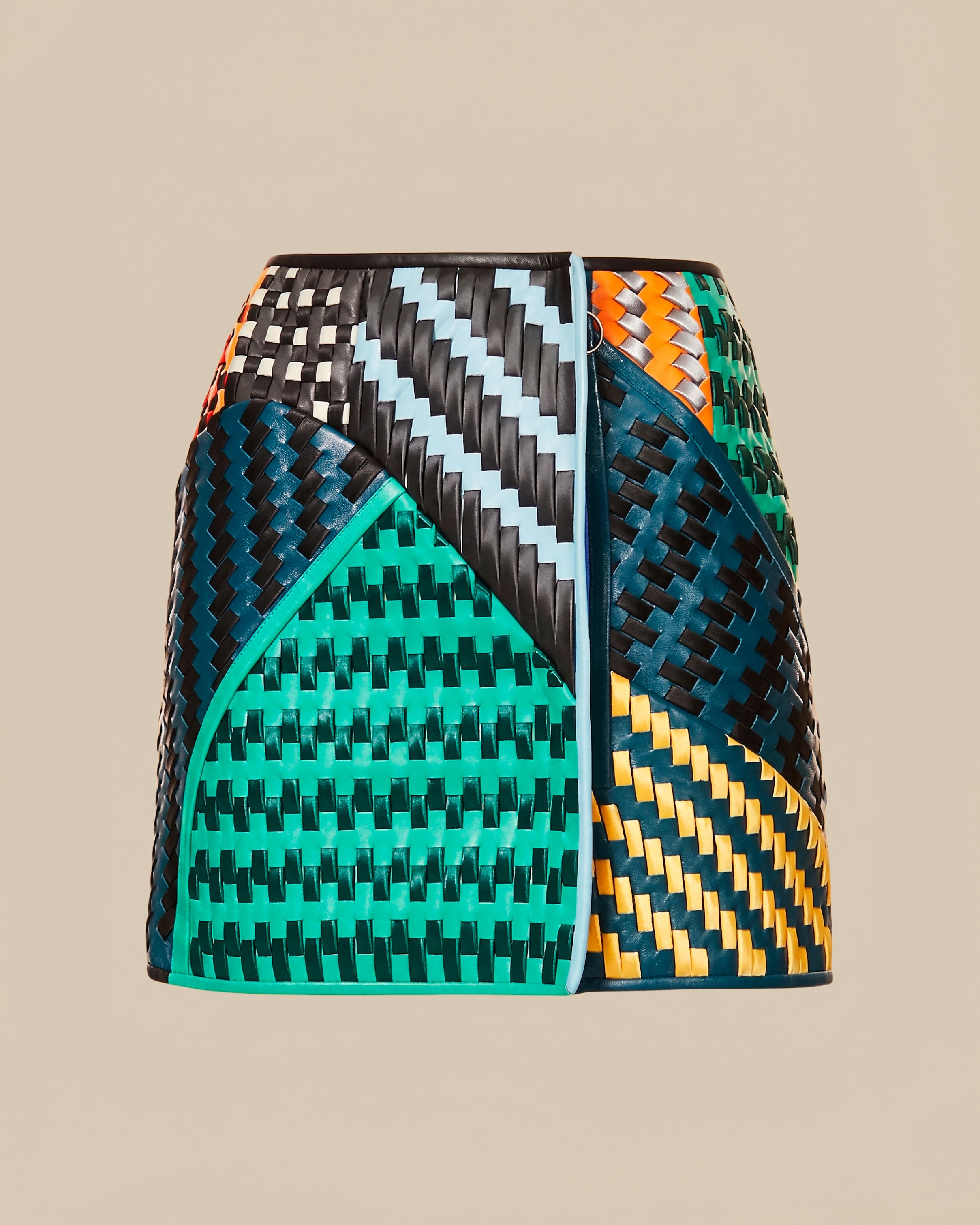 Woven Leather Skirt & Bustier by Martina Spetlova