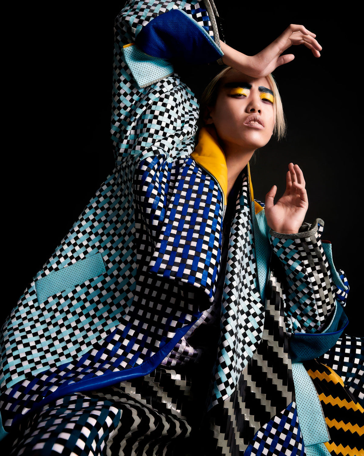 Woven Leather Long Kimono by Martina Spetlova