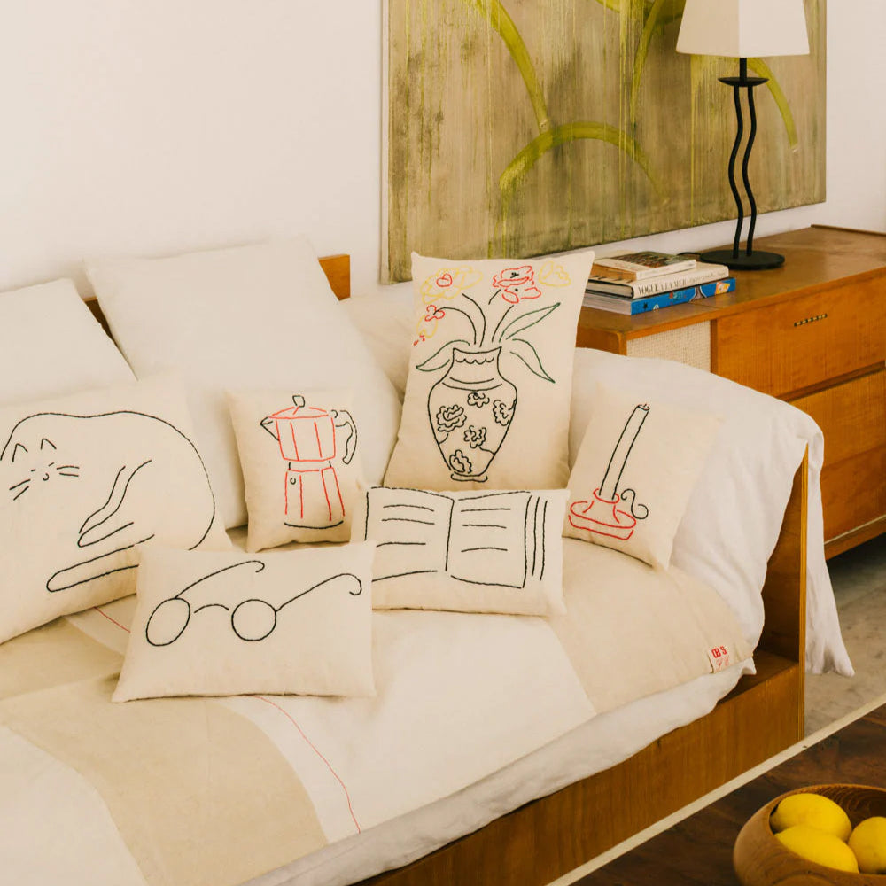 Embroidered Cushions by Œuvres Sensibles