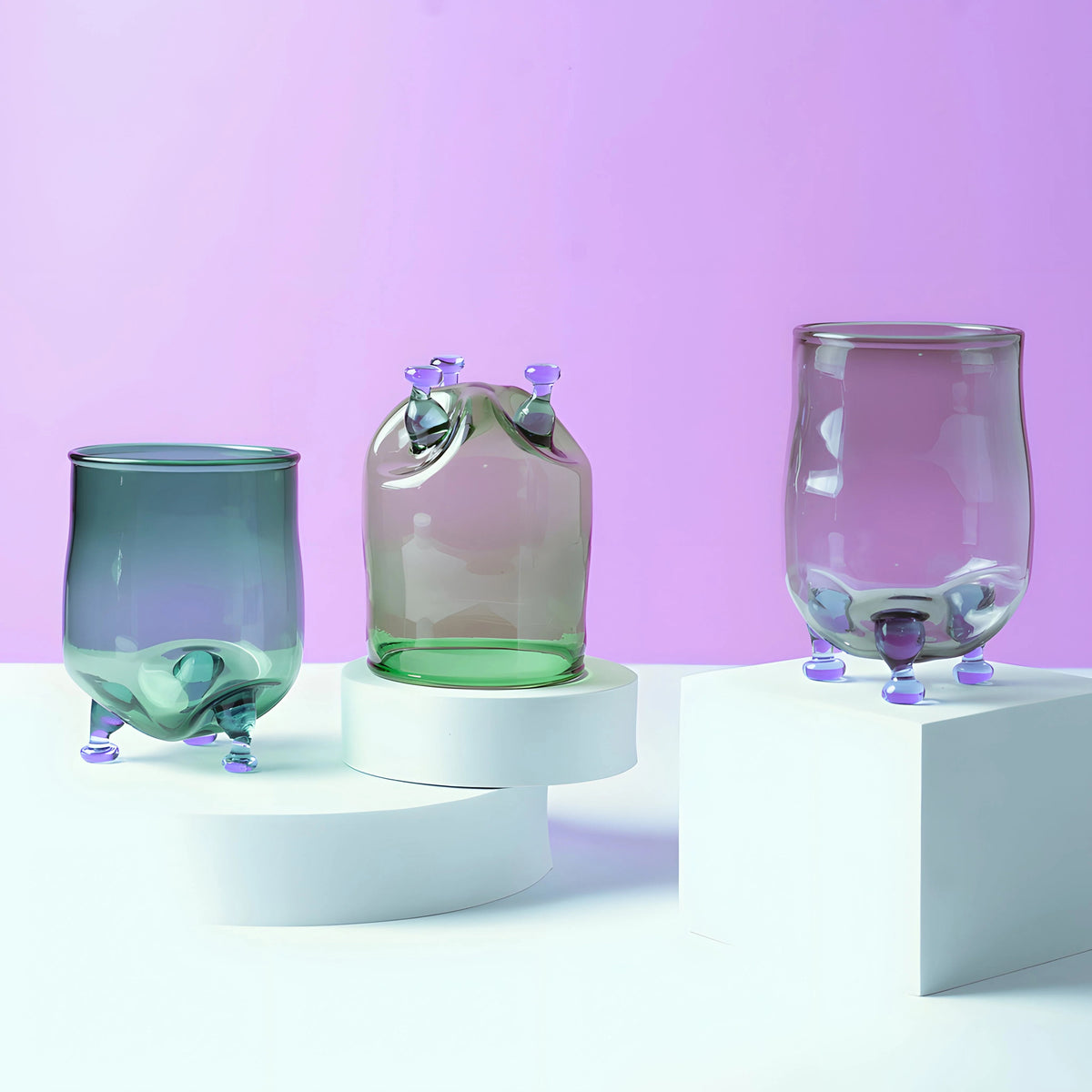 Eye Candy Cocktail Glass Trio by Ornamental by Lameice
