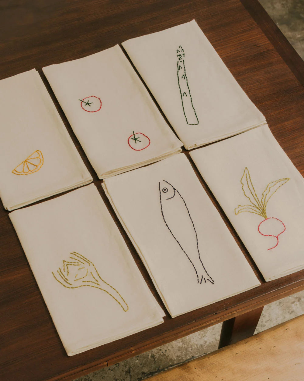 Embroidered Napkins by Œuvres Sensibles