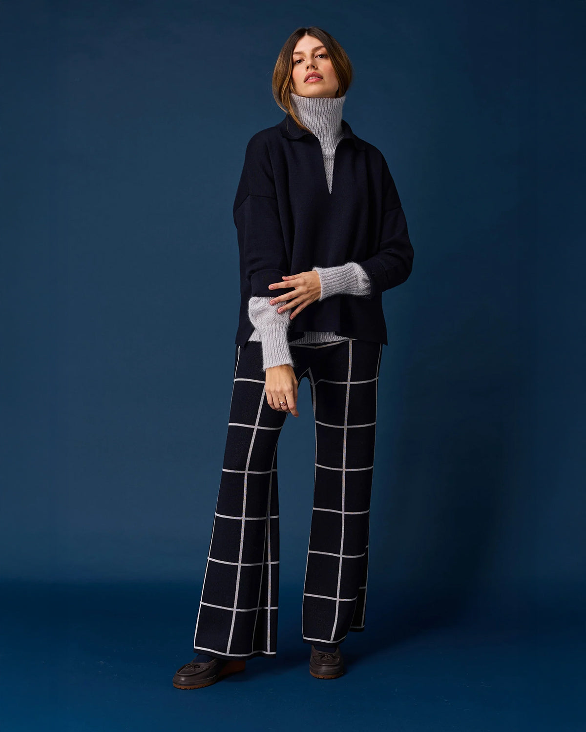 Grid trousers