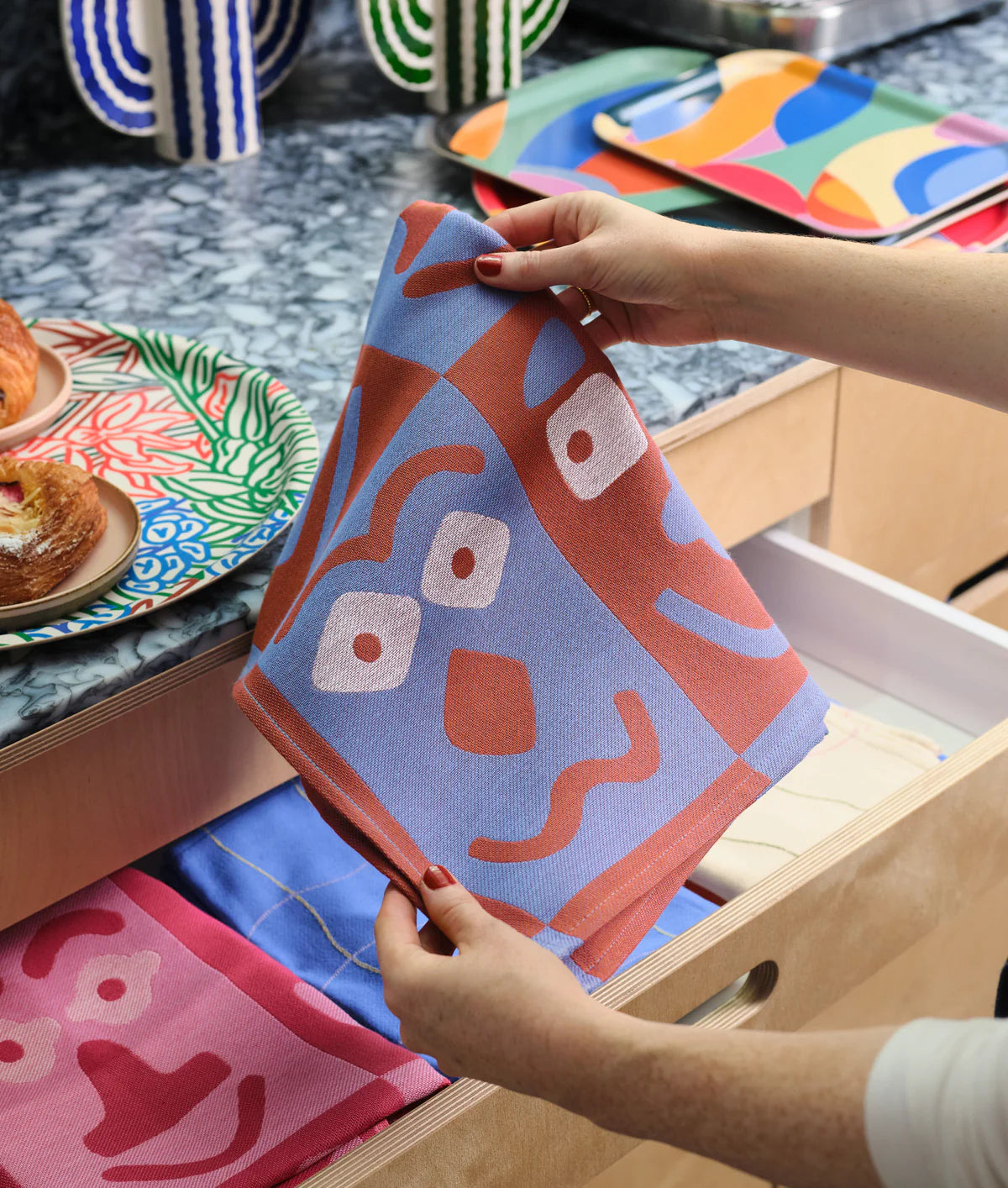 Making Faces Tea Towels by Cari Vander - Wrap