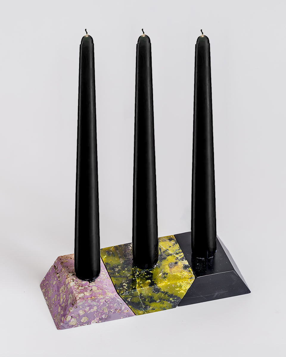 Triangle Gemstone Puzzle Candelabra
