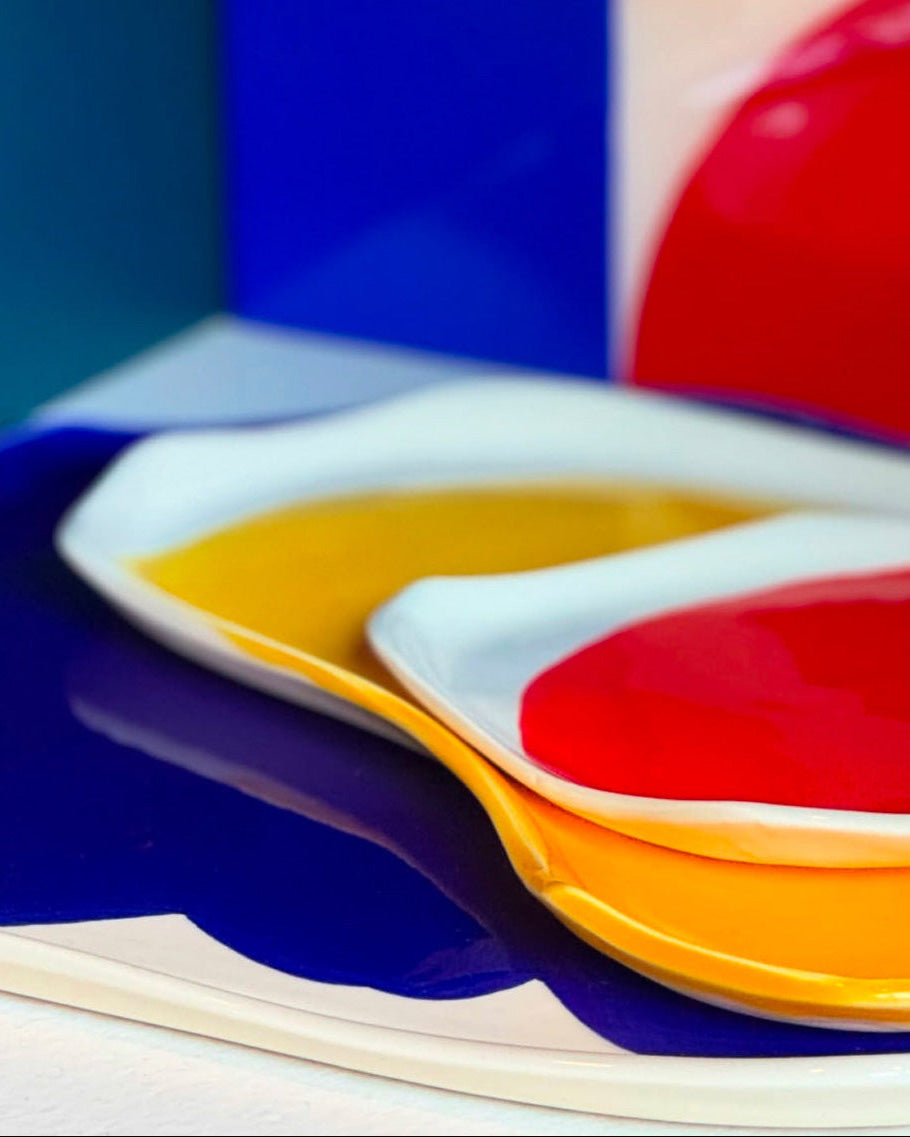 Bauhaus Plates Set by Pottery and poetry