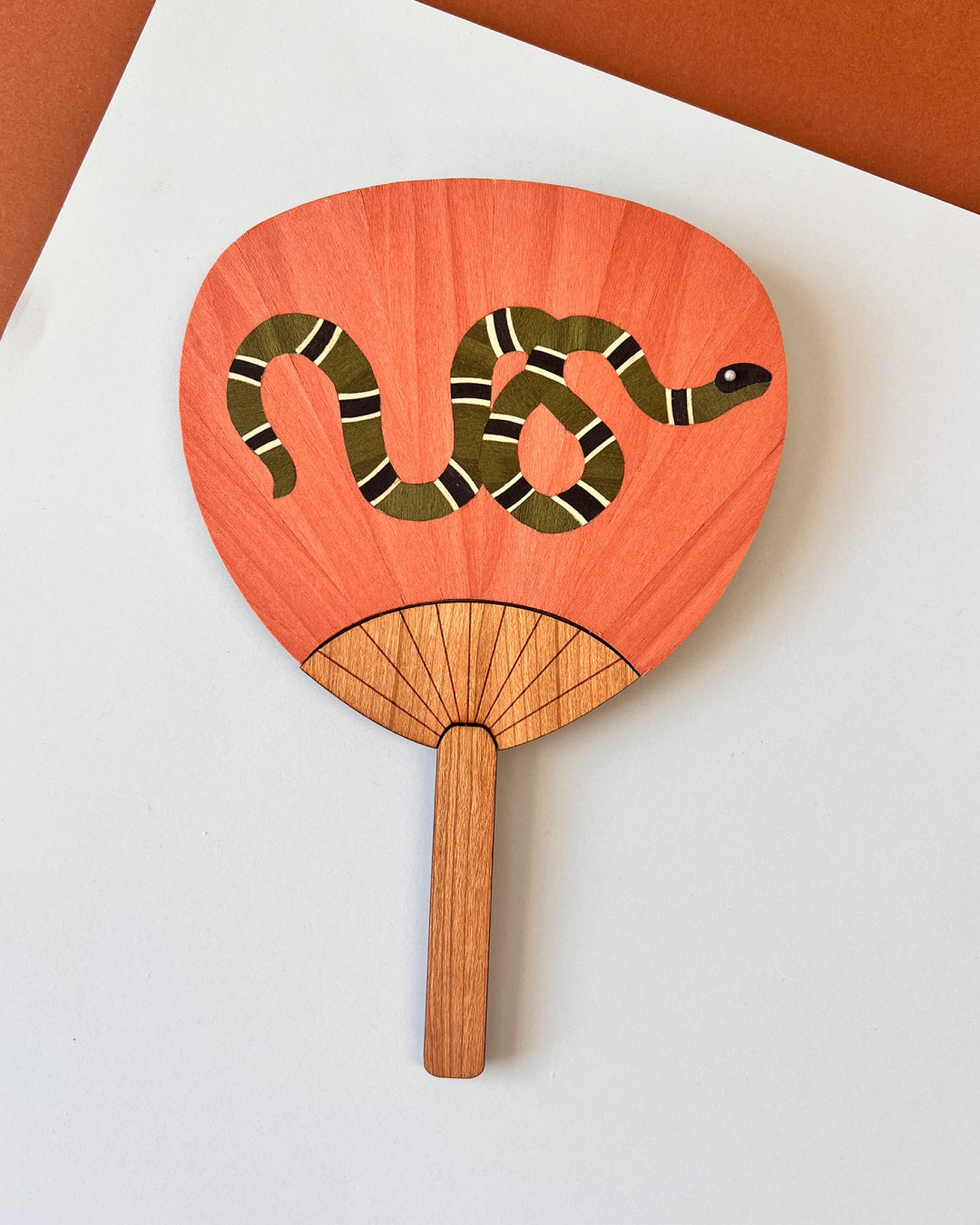 Marquetry palette fan by Lou Taylor