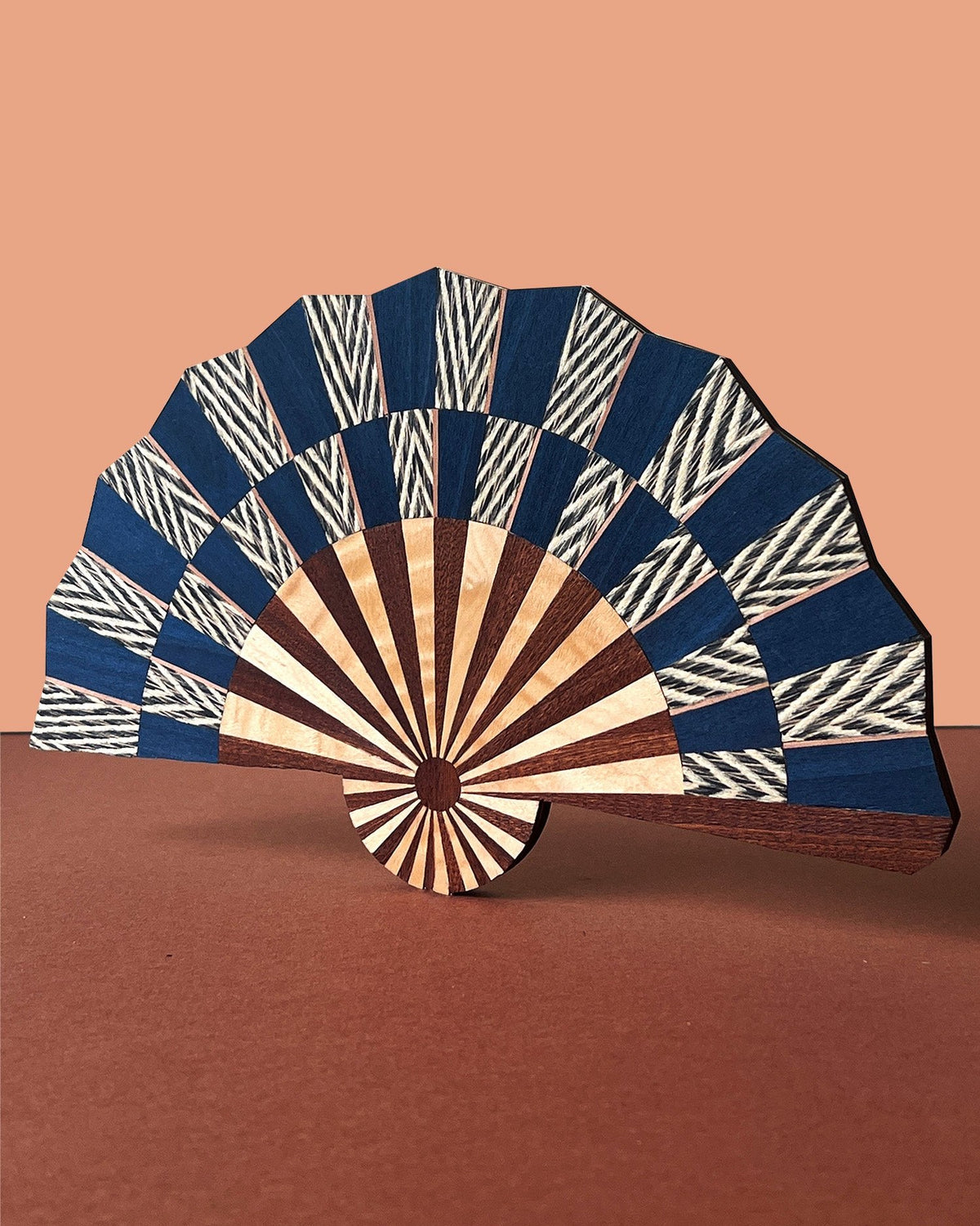Marquetry wall fan by Lou Taylor