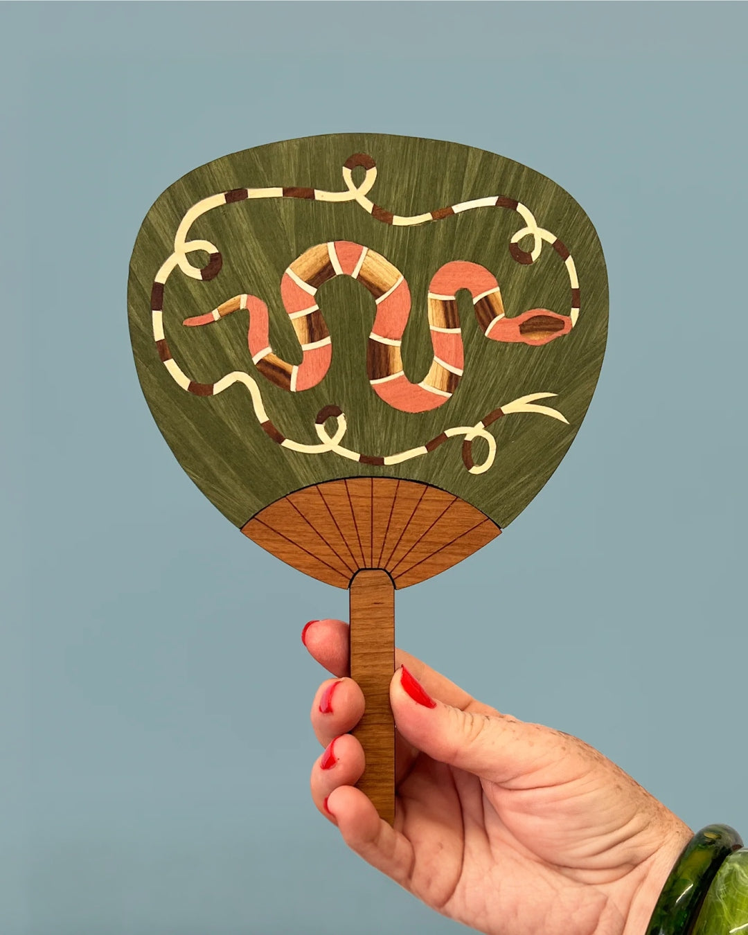 Marquetry palette fan