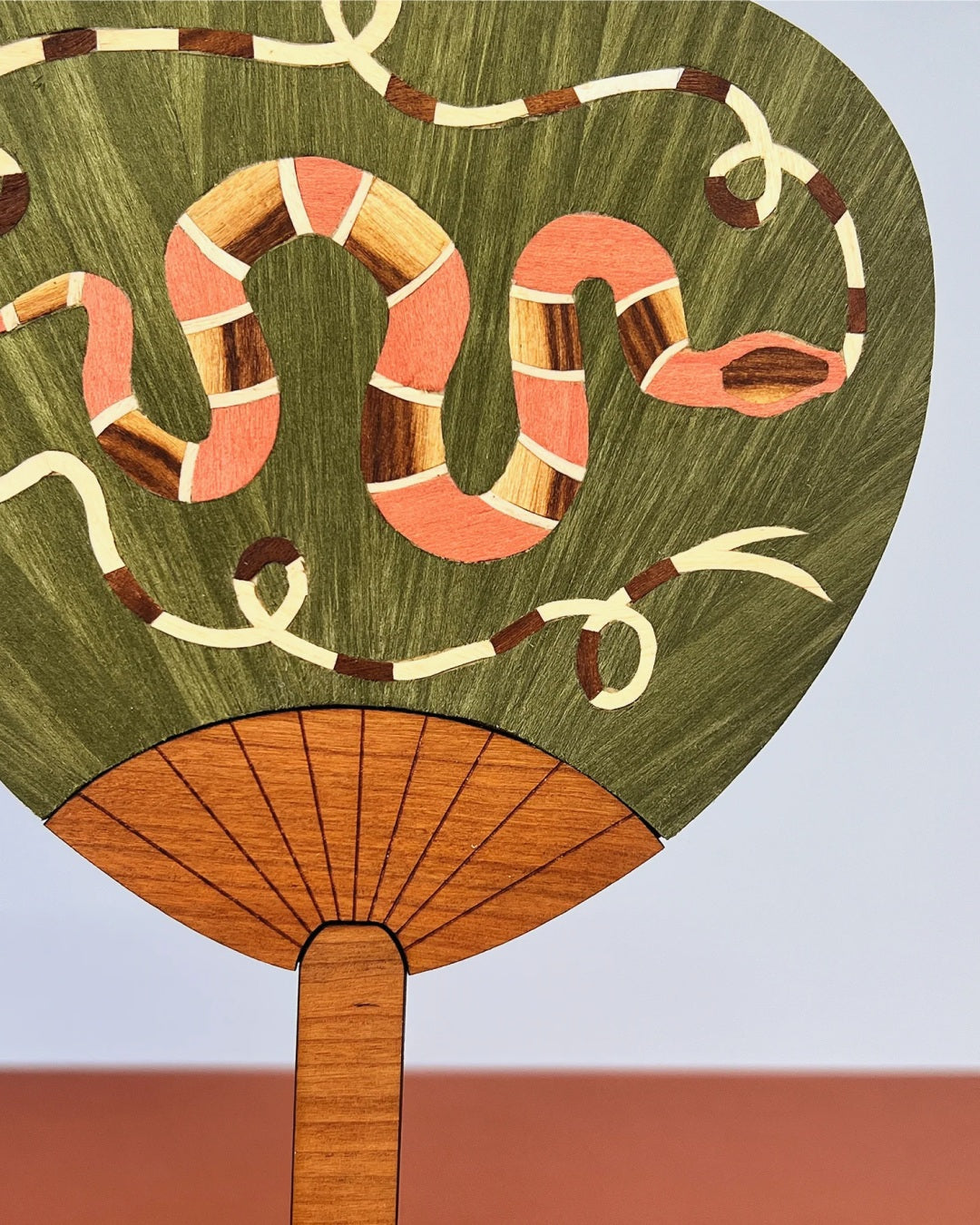 Marquetry palette fan by Lou Taylor