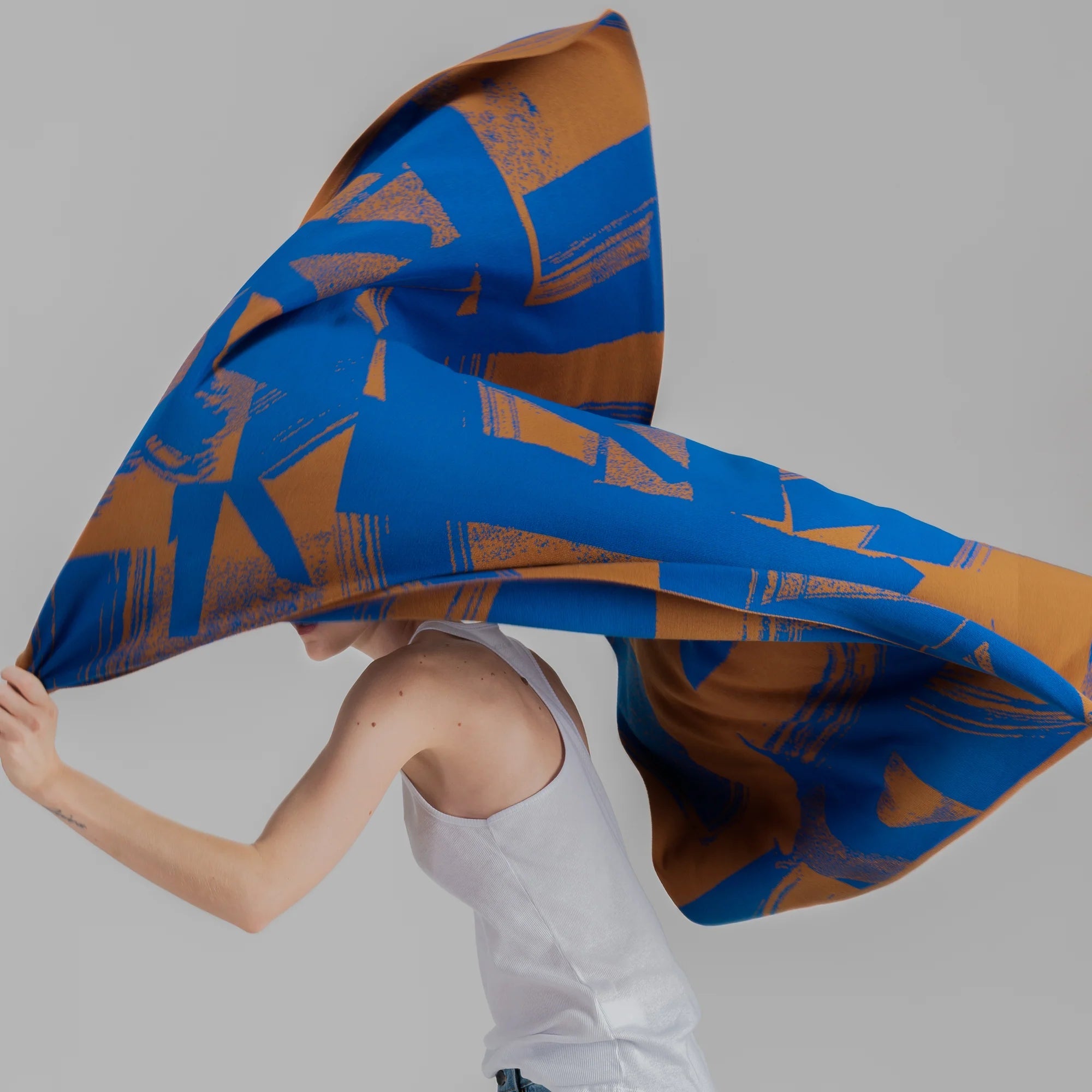 Caramel & Blue Throw