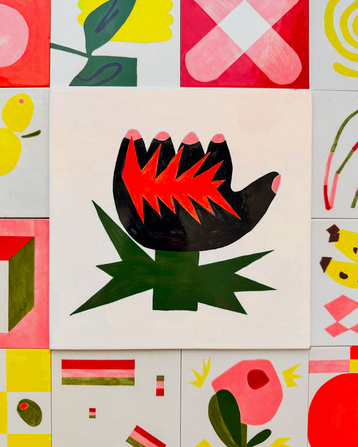 Bloom Handpainted Tiles by Jun Objects