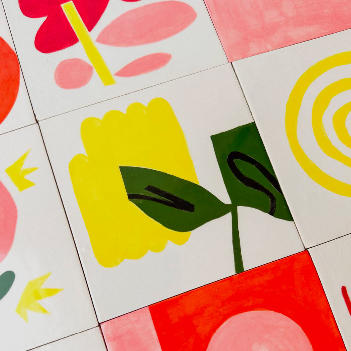 Bloom Handpainted Tiles by Jun Objects