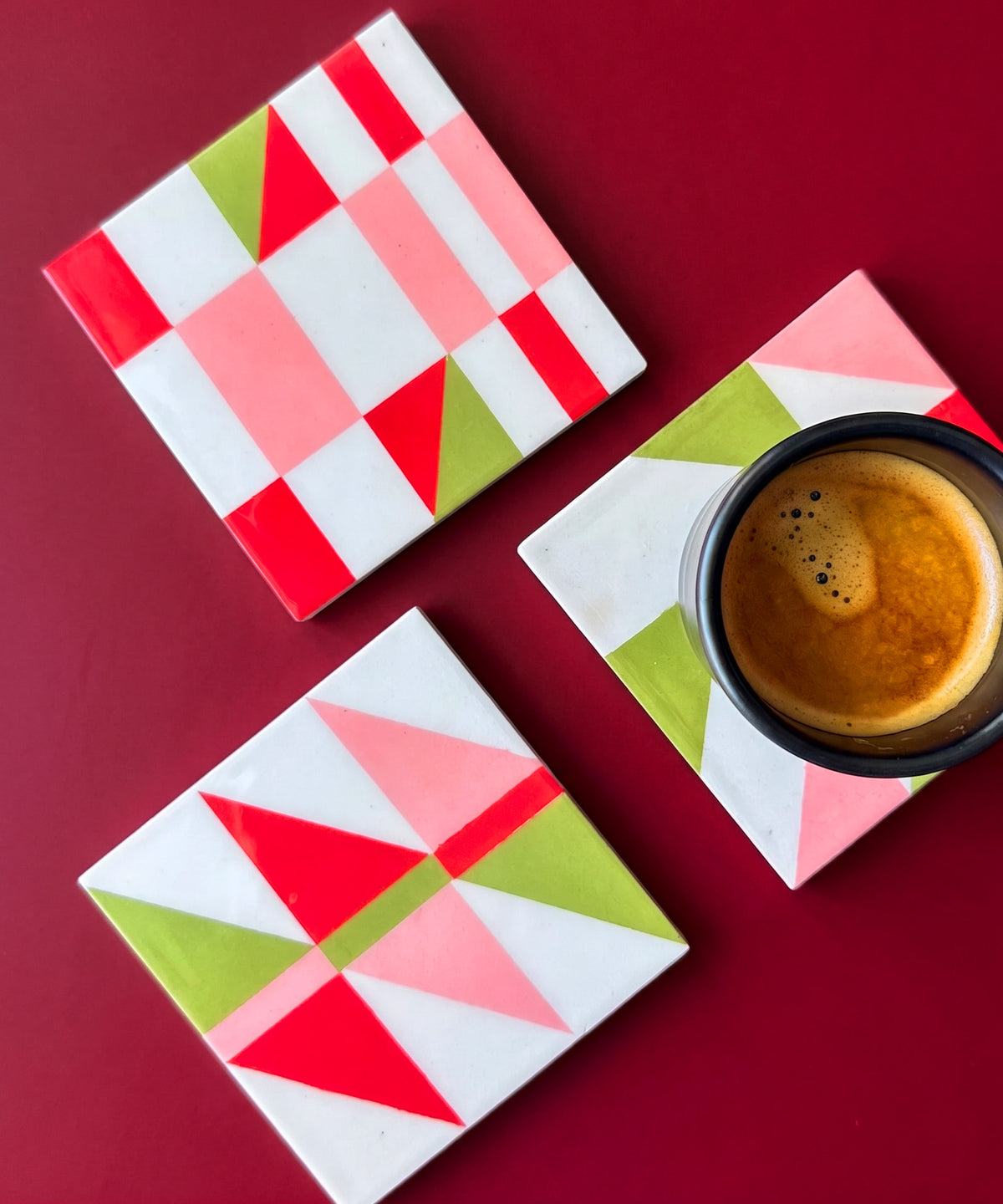 Crosslines Coasters Set by Jun Objects