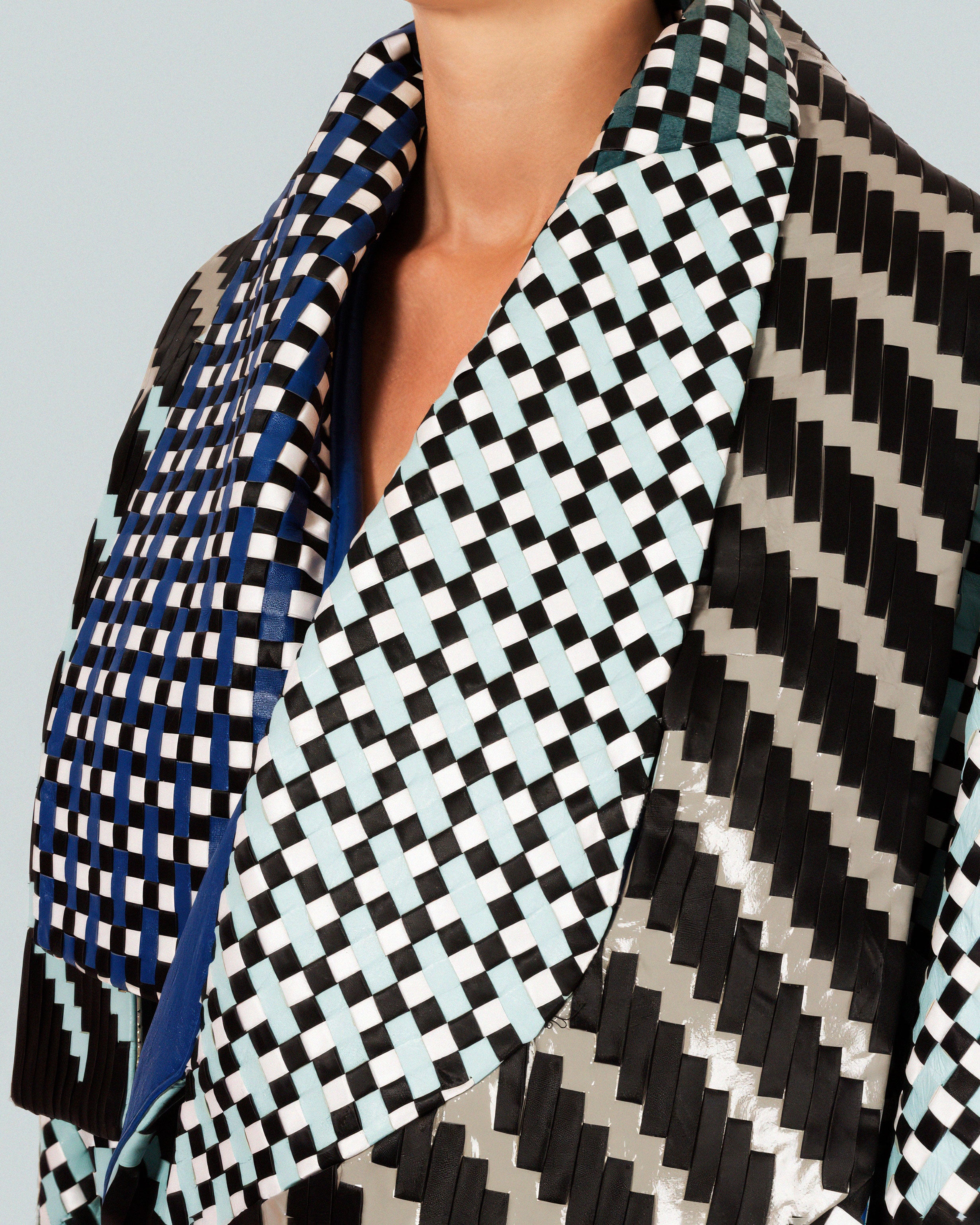 Woven Leather Long Kimono by Martina Spetlova