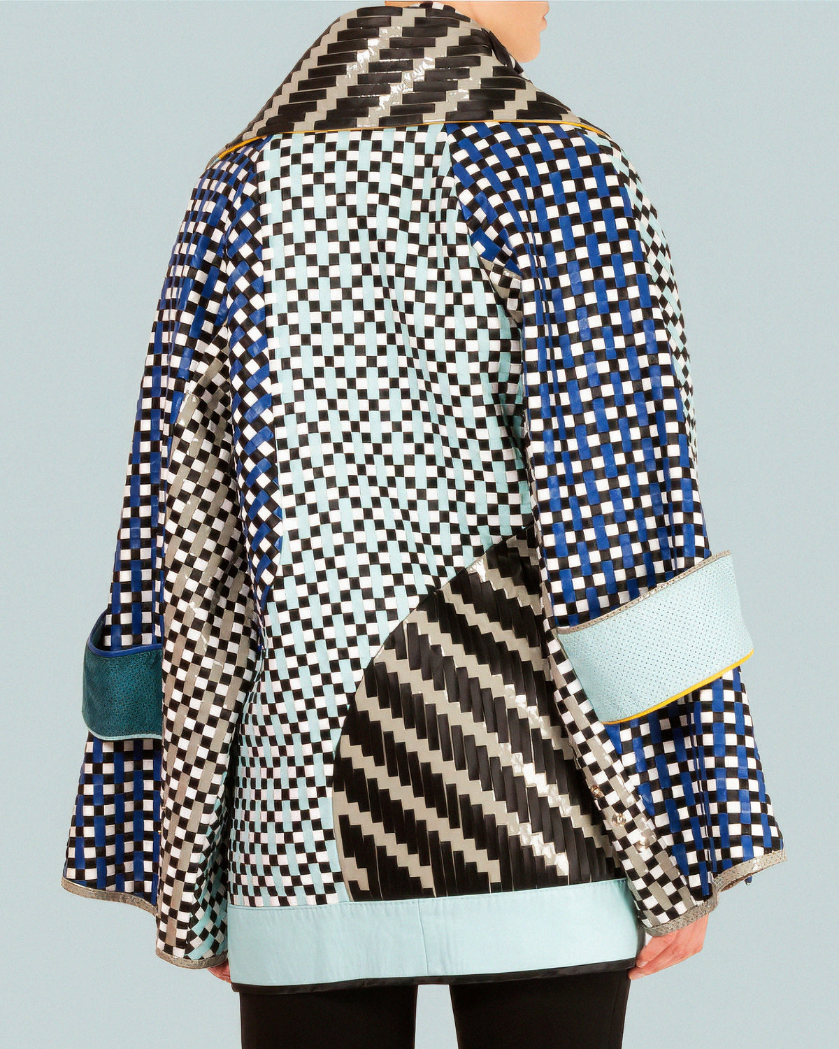 Woven Leather Long Kimono by Martina Spetlova