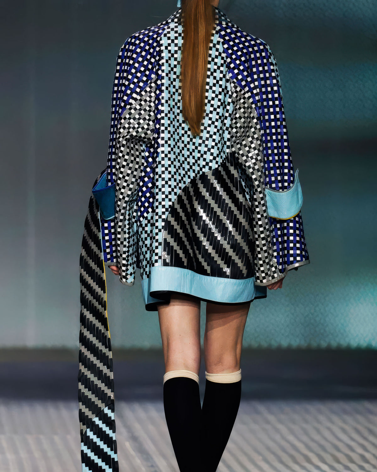 Woven Leather Long Kimono by Martina Spetlova