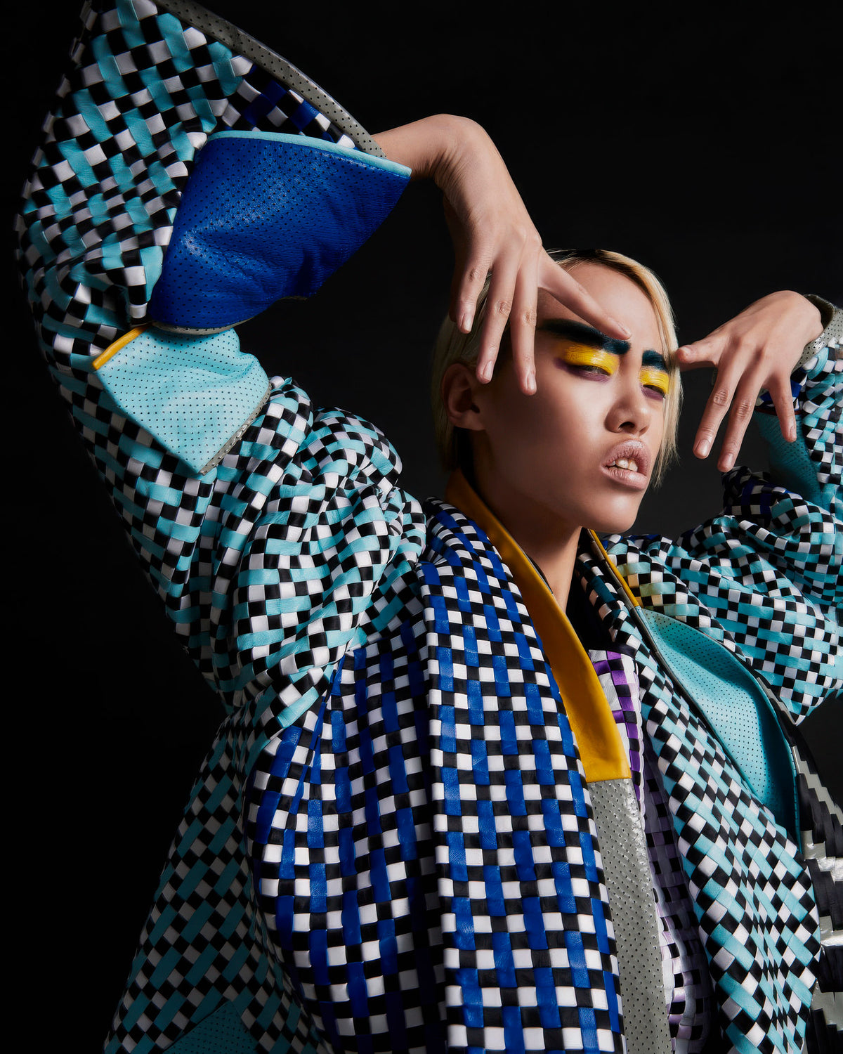 Woven Leather Long Kimono by Martina Spetlova