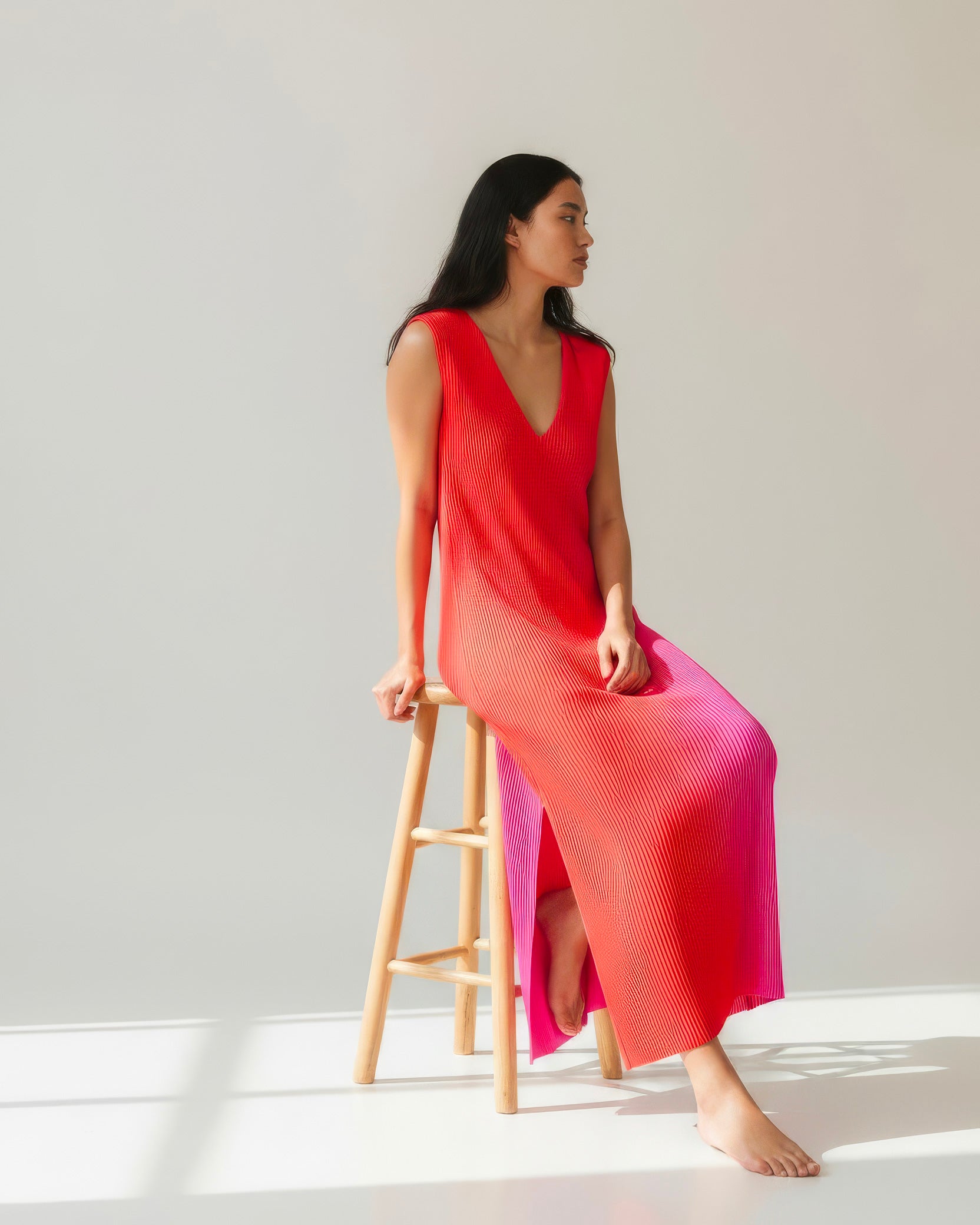 The Gradient Pleat Dress