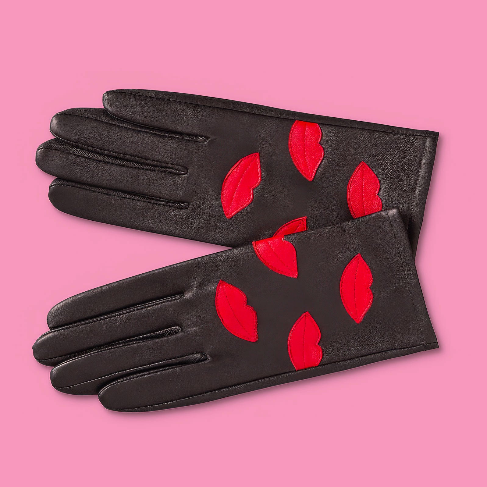 Lips Leather Gloves