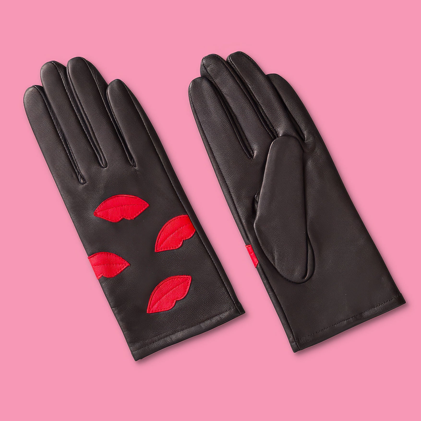 Lips Leather Gloves