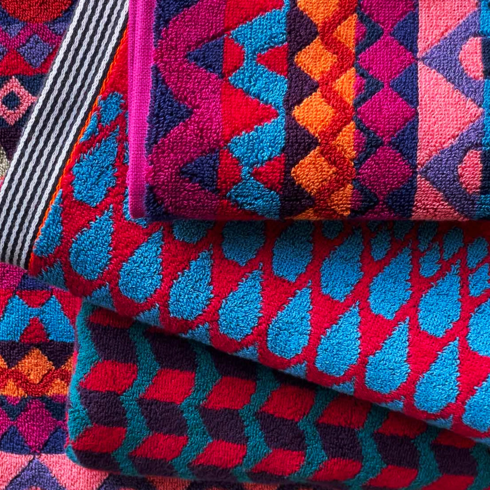 Geometric Bath Towels by Margo Selby