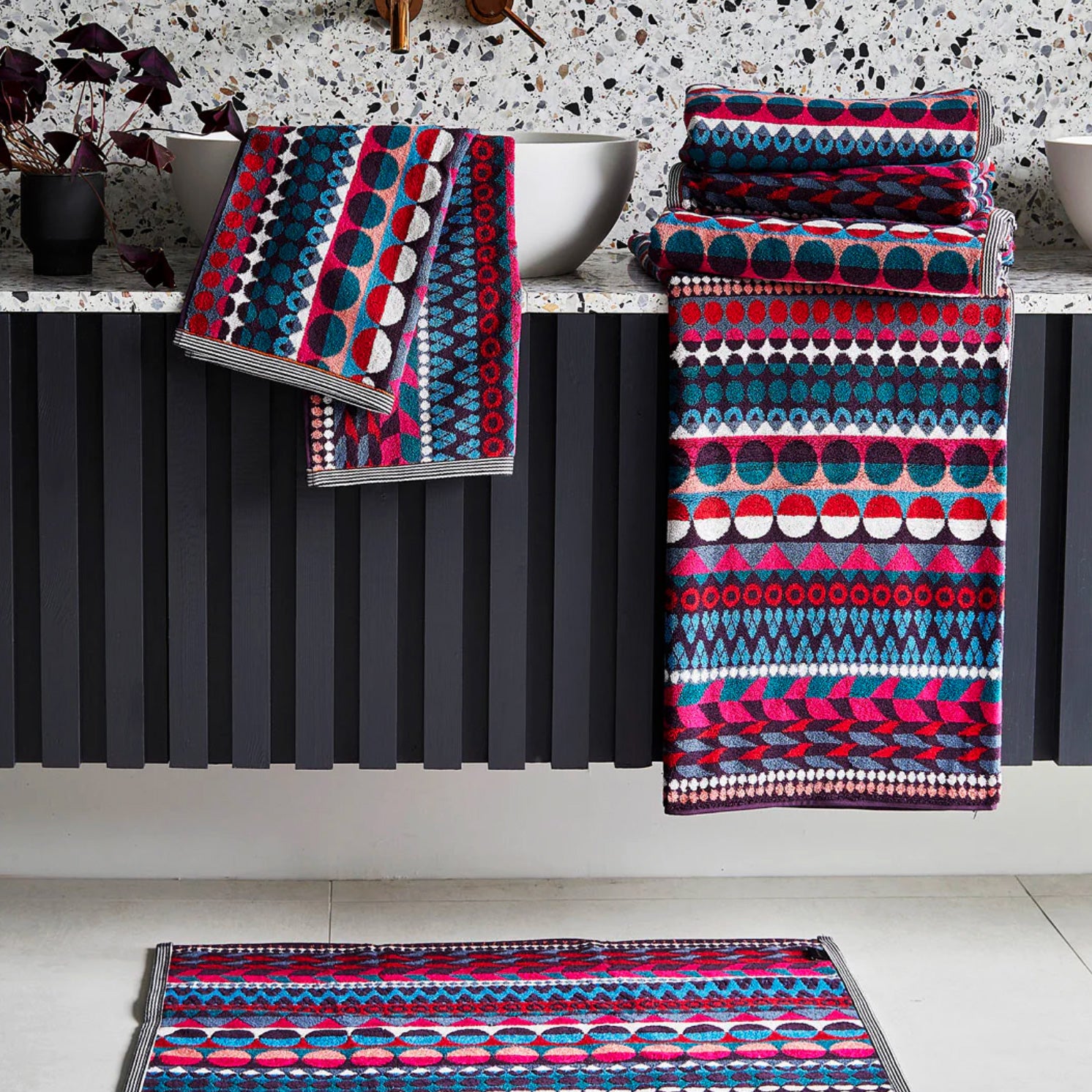 Geometric Bath Towels by Margo Selby