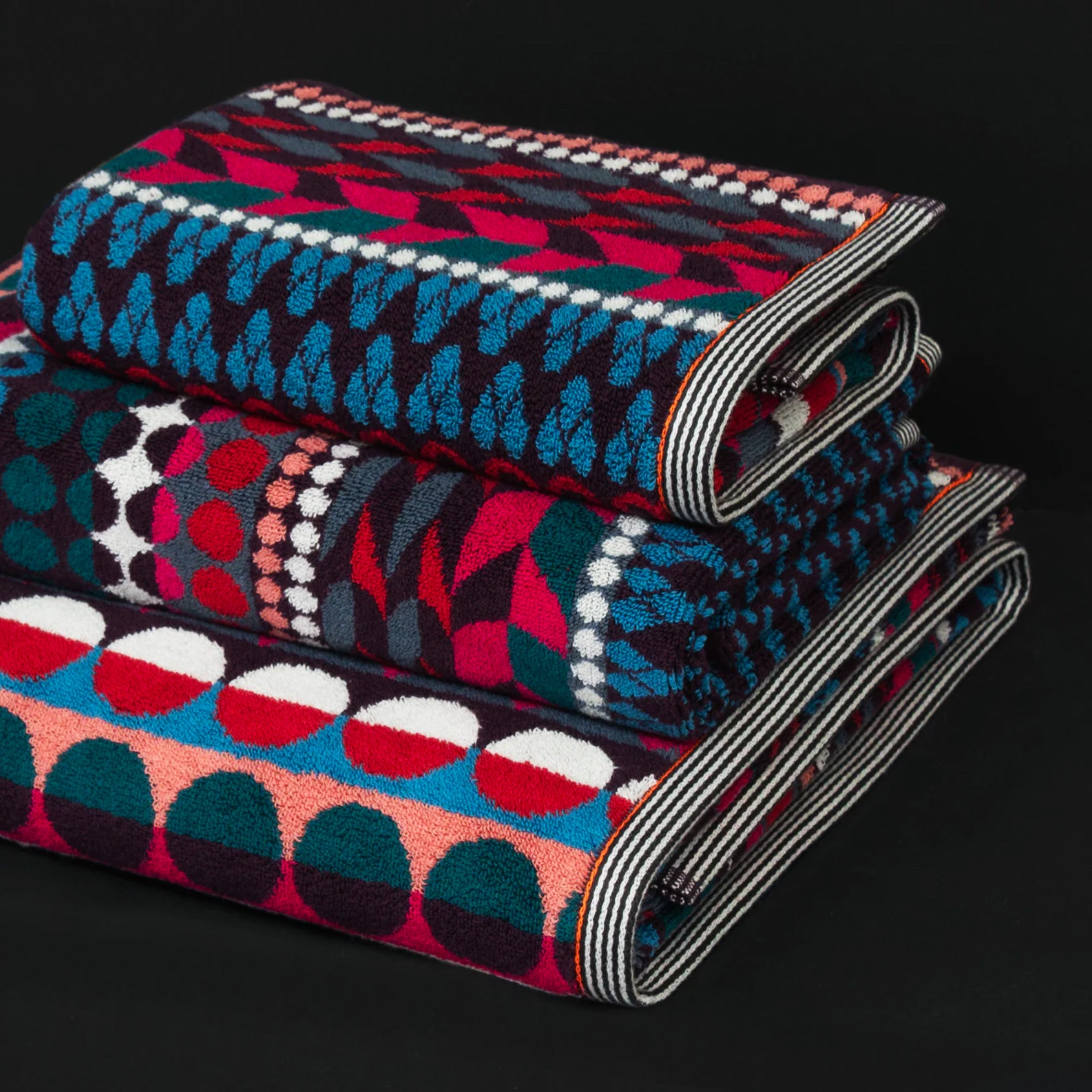 Geometric Bath Towels by Margo Selby