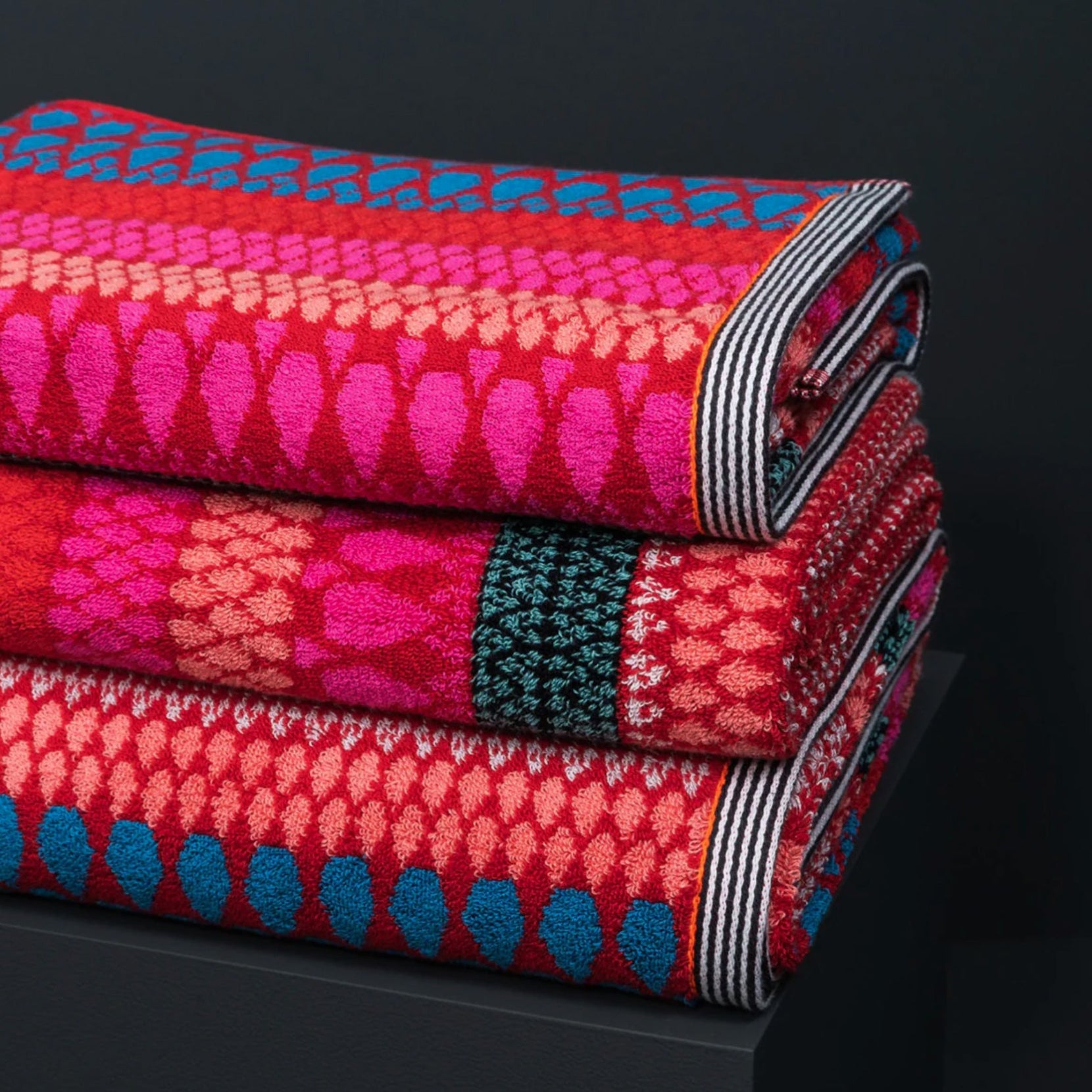 Geometric Bath Towels by Margo Selby