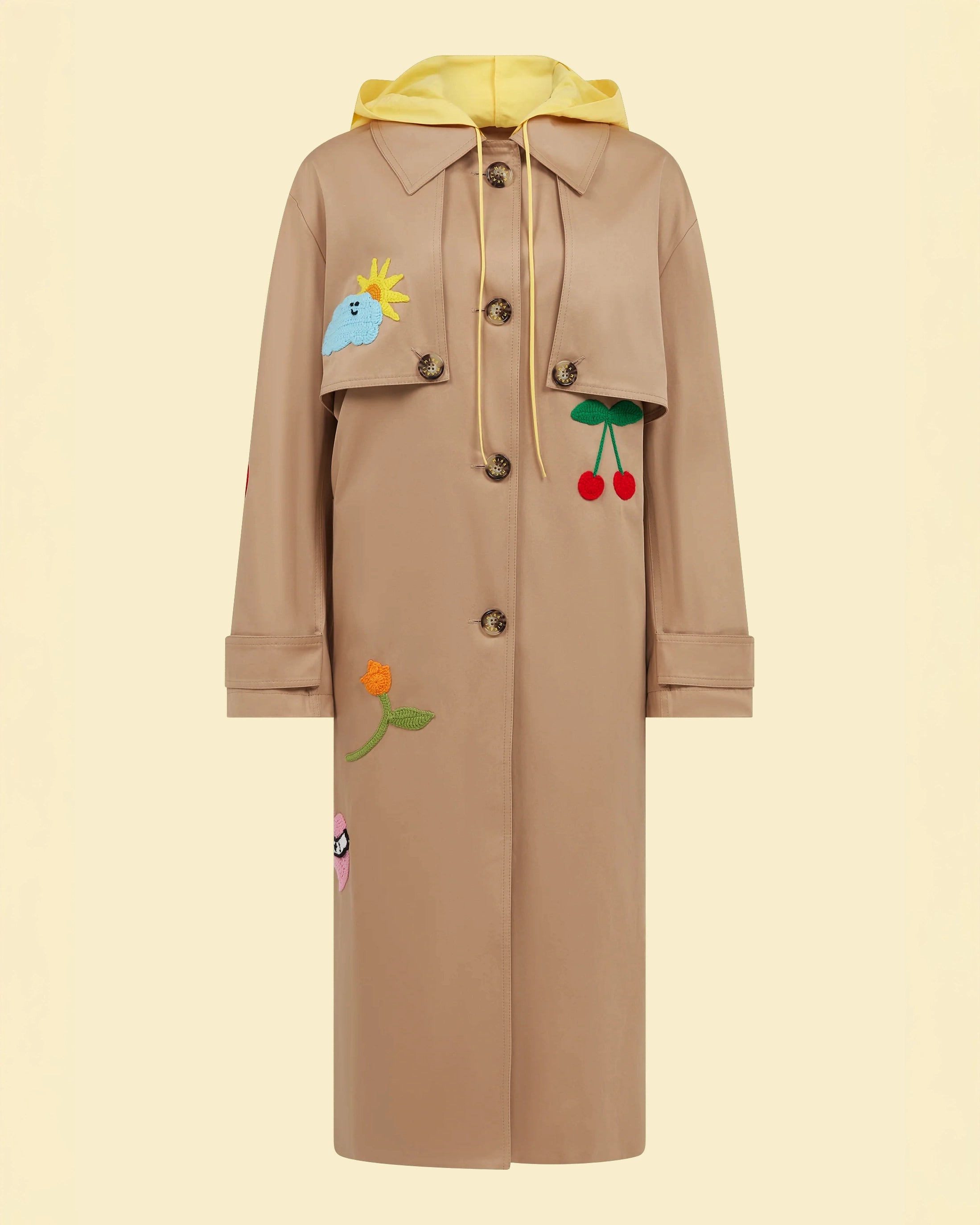 Patches Trench Coat & Jumpsuit by Mira Mikati