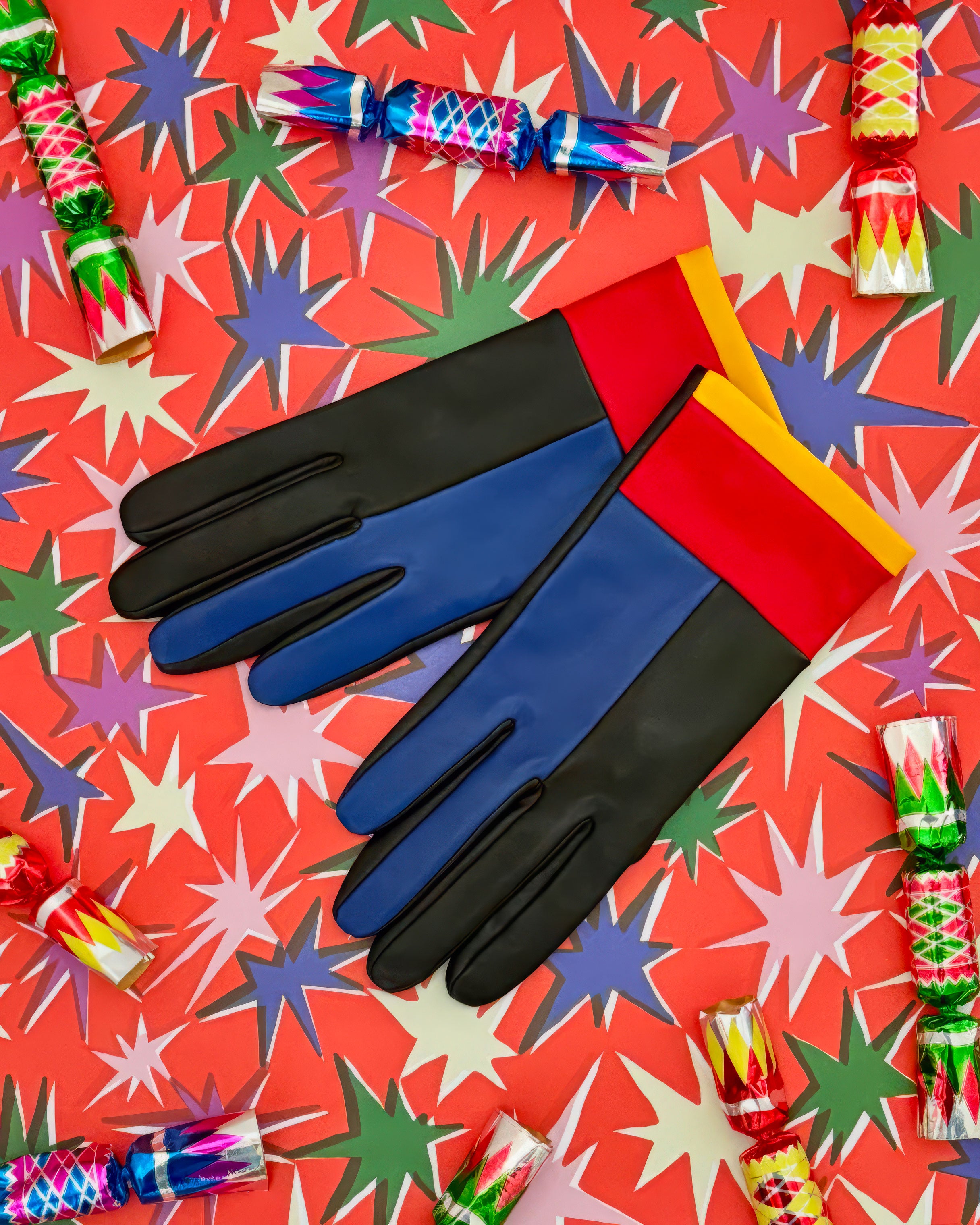 Mondrian Leather Gloves