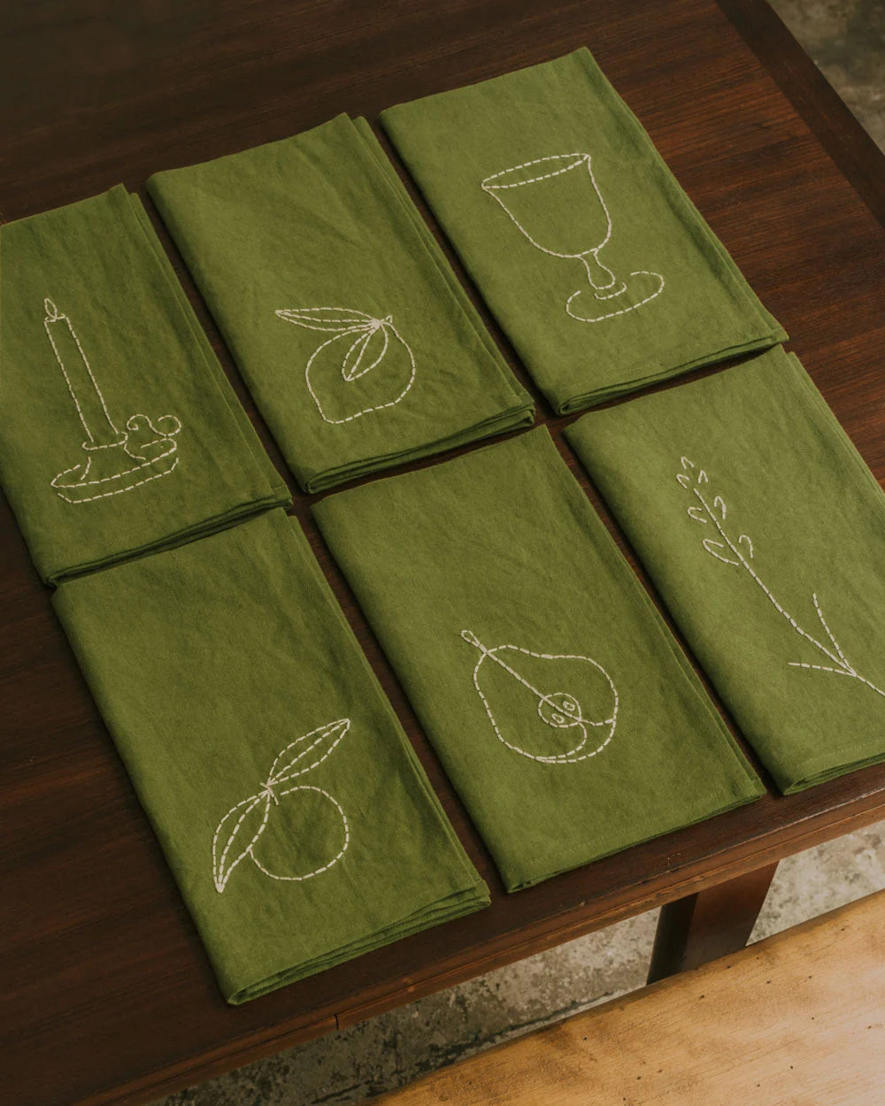 Embroidered Napkins by Œuvres Sensibles